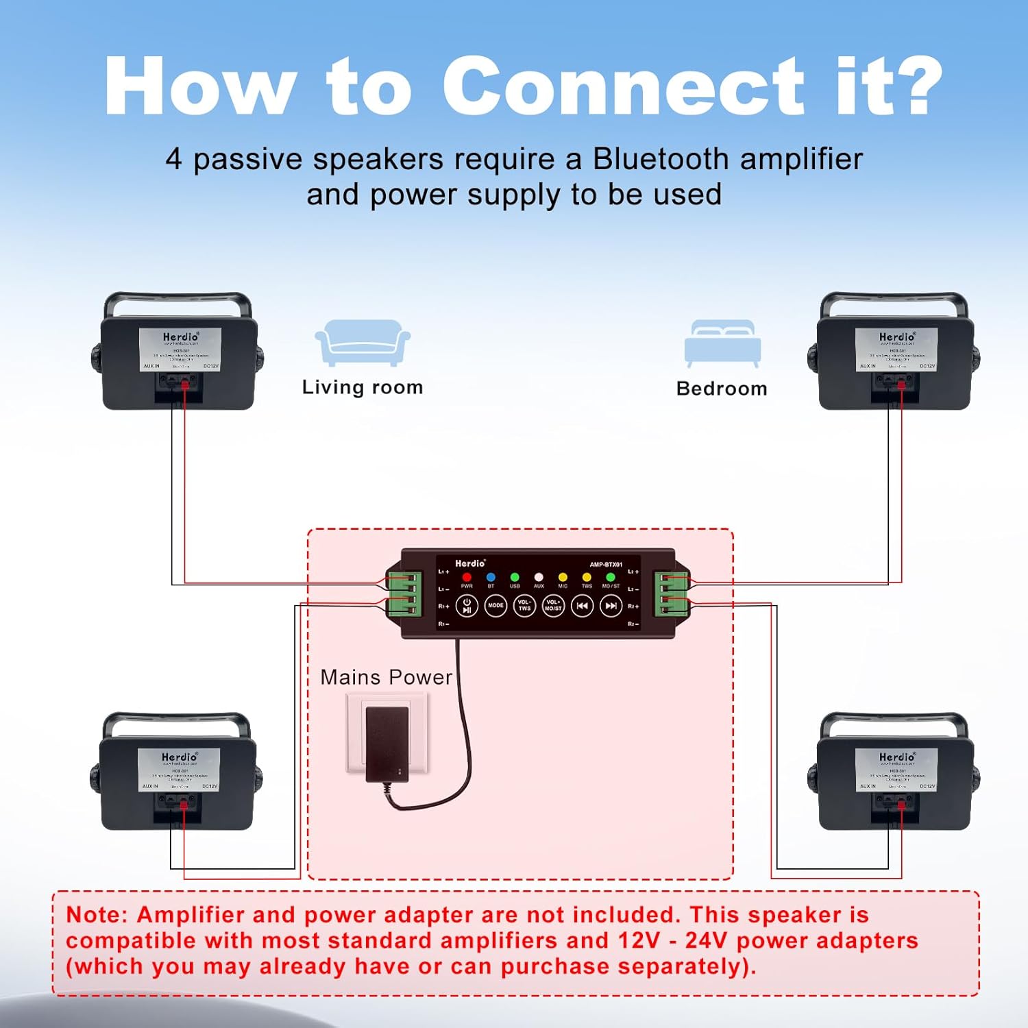 Herdio Altoparlanti Passivi da Esterno 8,9cm Impermeabili - immagine 7