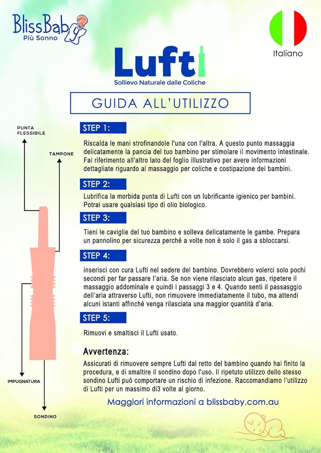 Blissbaby Lufti Sondino per Coliche e Gas Bambini x 10 - immagine 3