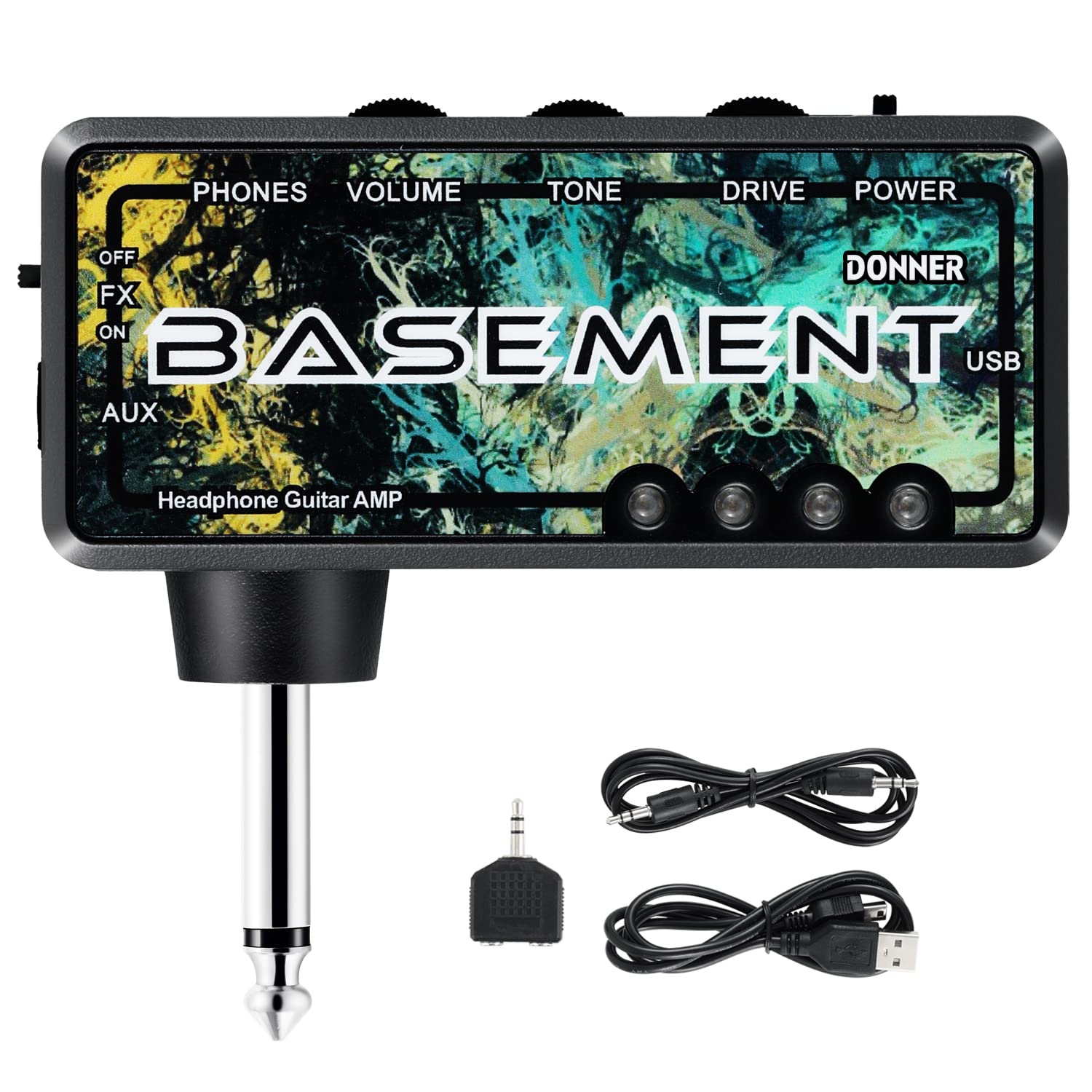 Donner Basso Cuffia Amplificatore Basement USB Ricaricabile Mini Amplificatore portatile Cuffia per Basso Chitarra