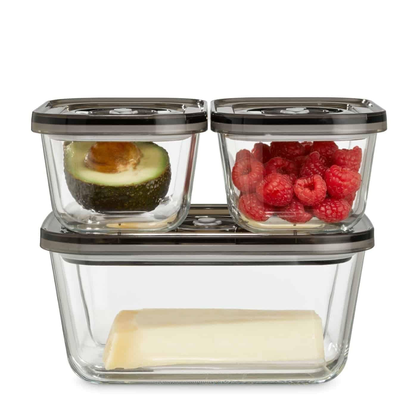 Caso VacuBoxx - Set 3 Contenitori Sottovuoto in Vetro