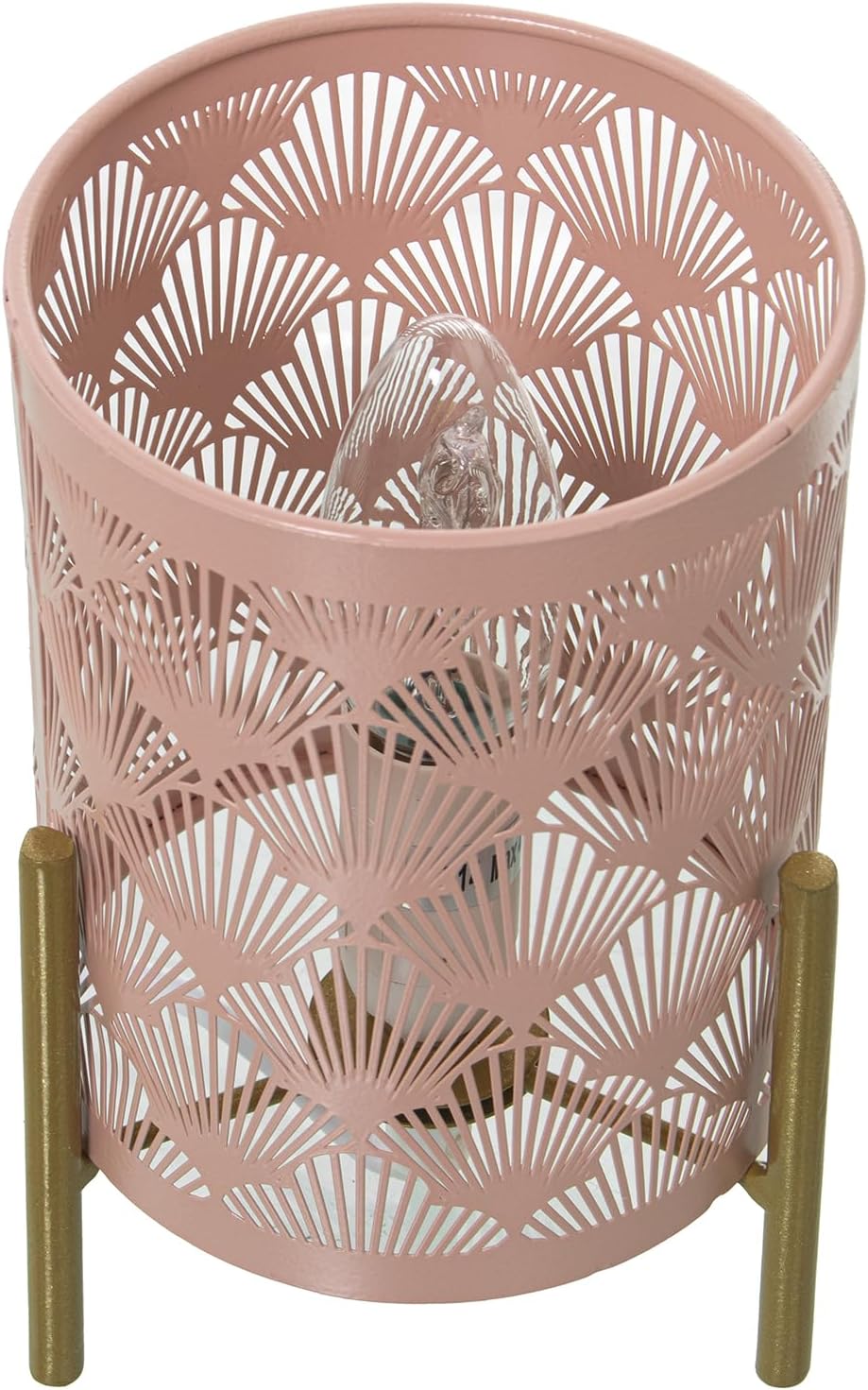 LÁMPARA SOBREMESA METAL ROSA C/PIE DORADO - immagine 3