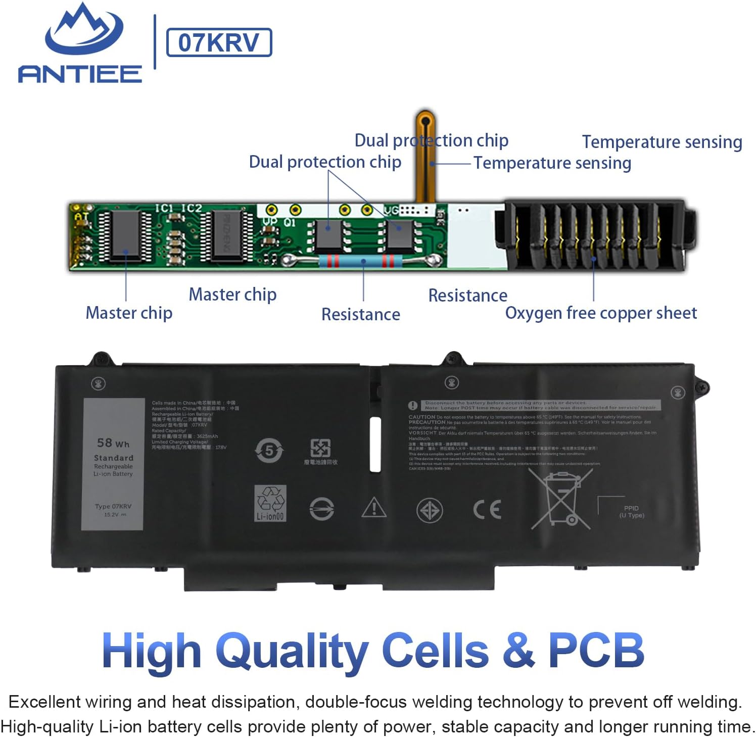 Antiee Batteria Laptop per Dell Latitude e Precision - immagine 3