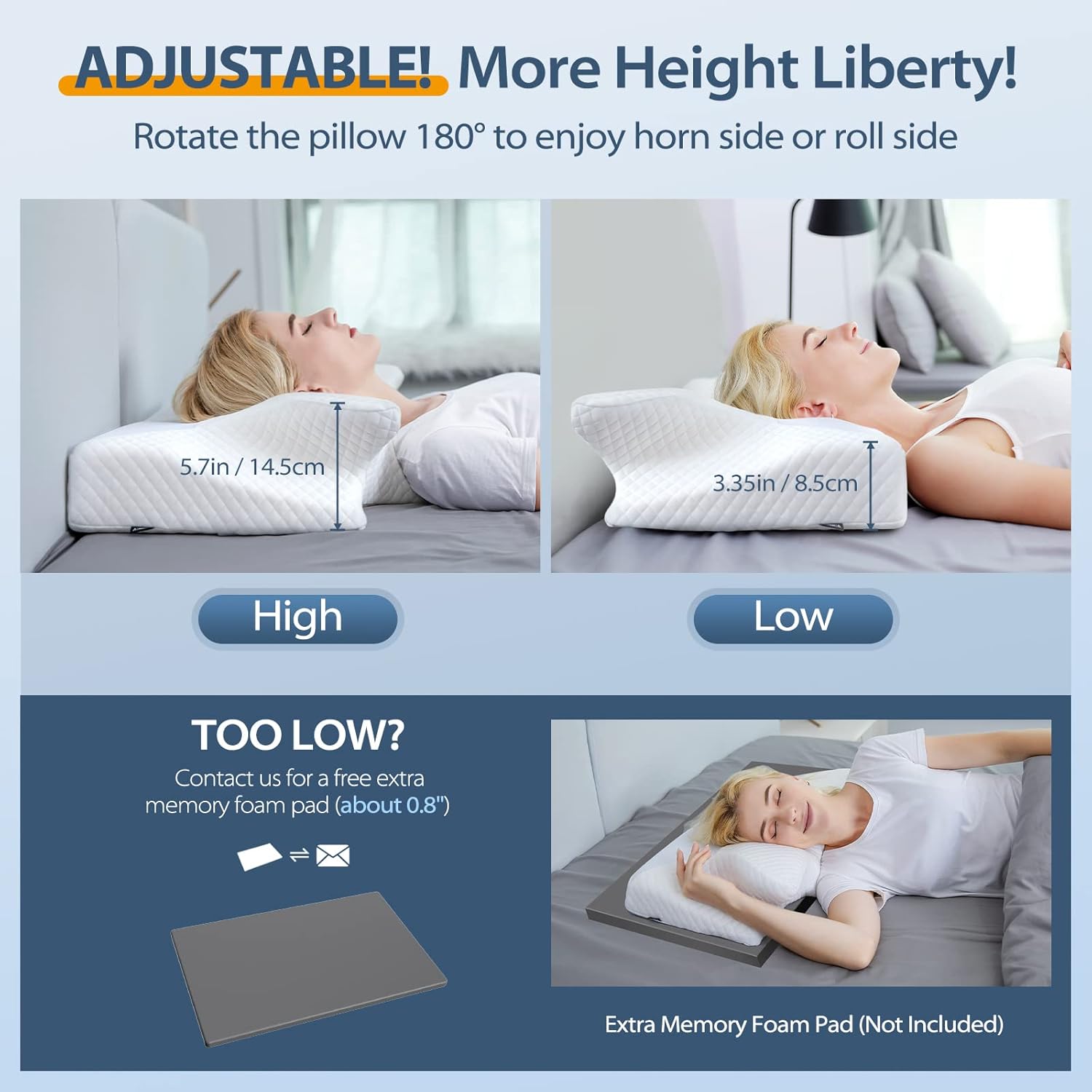 Homca Cuscino Cervicale Ergonomico Memory Foam - immagine 3