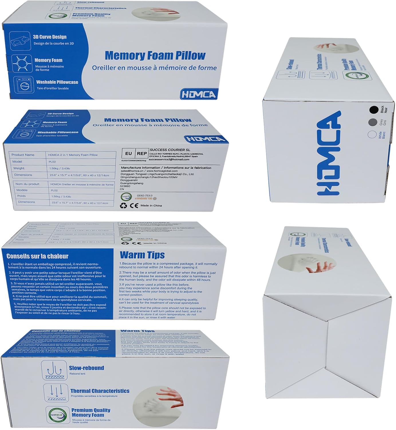 Homca Cuscino Cervicale Ergonomico Memory Foam - immagine 7