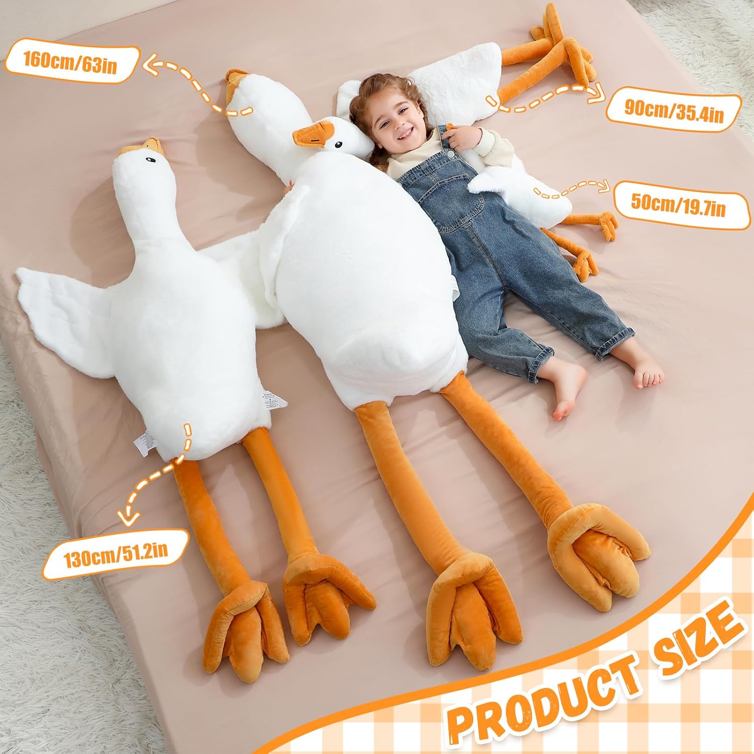 Peluche d'Oca Gigante XXL 130 cm - immagine 2