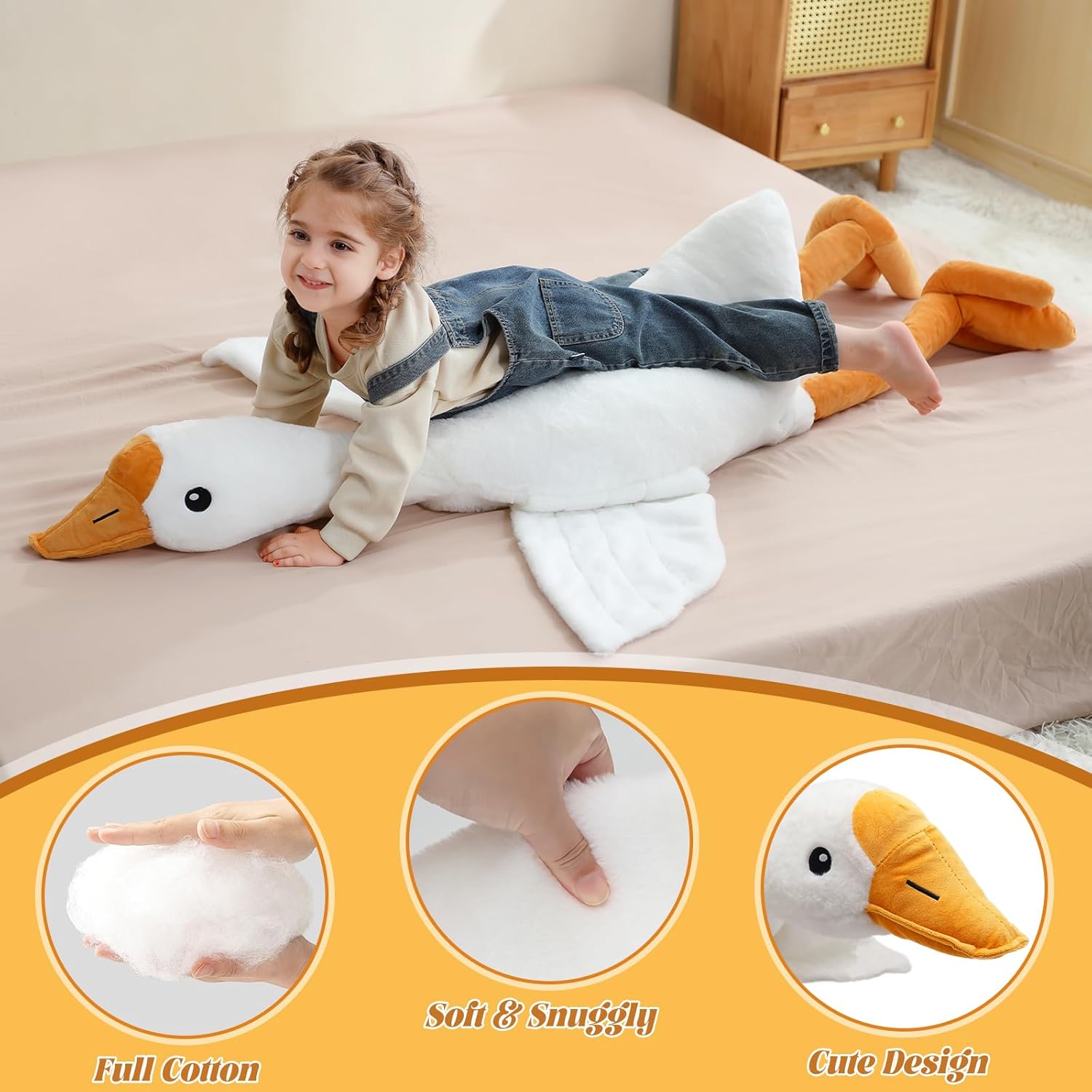 Peluche d'Oca Gigante XXL 130 cm - immagine 3