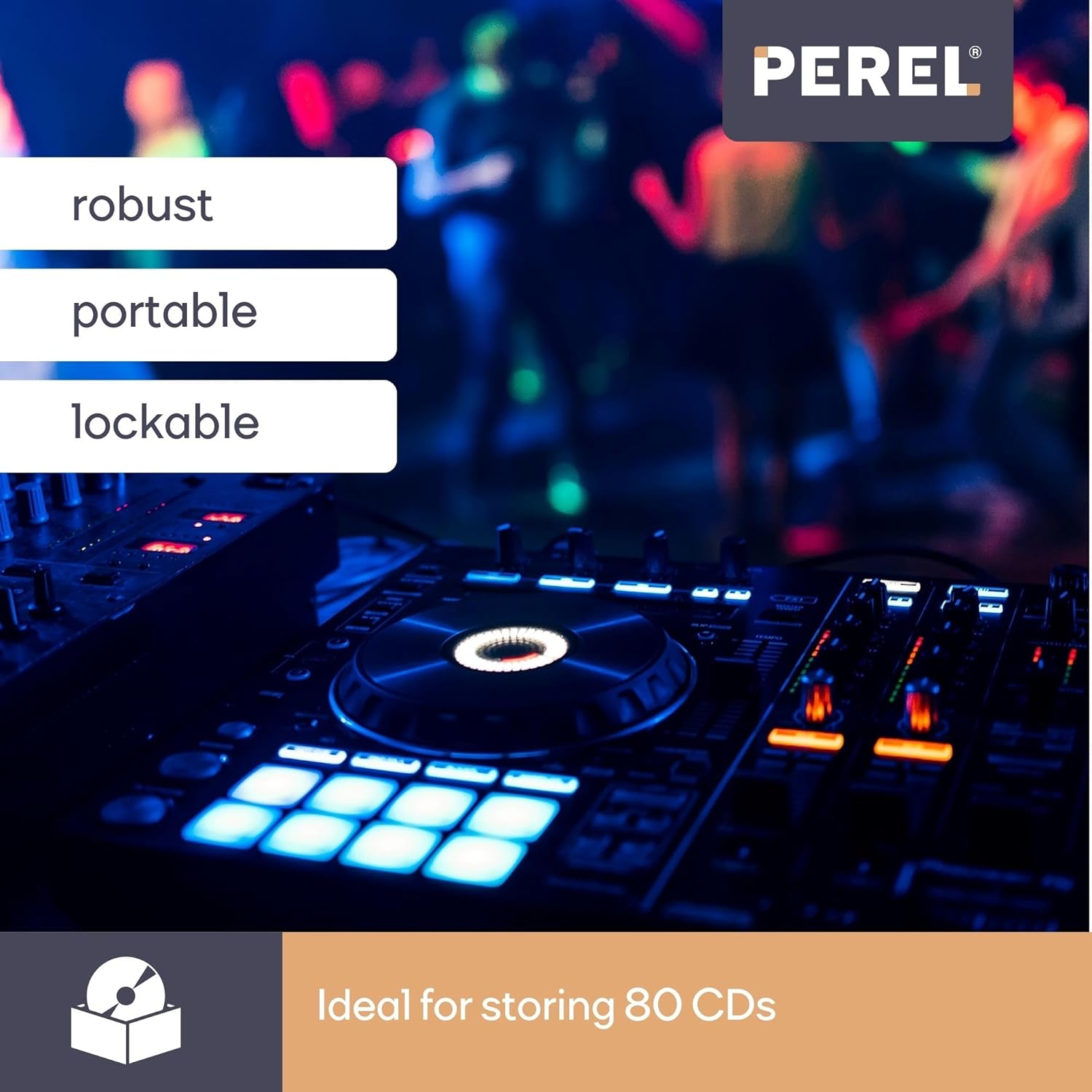 Perel Custodia CD per 80 CD, Alluminio - immagine 2