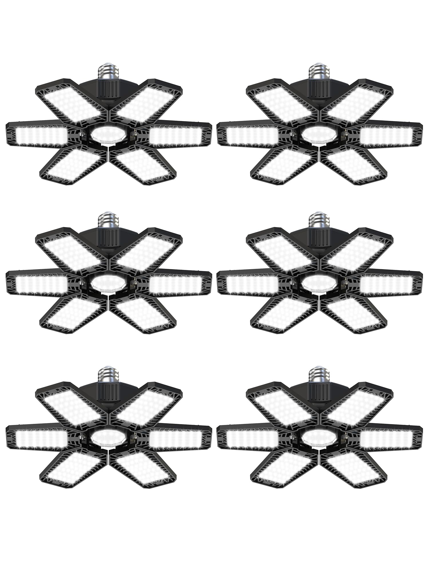 Yiqibro - Lampada da Garage LED Deformabile 185W 6 Pezzi