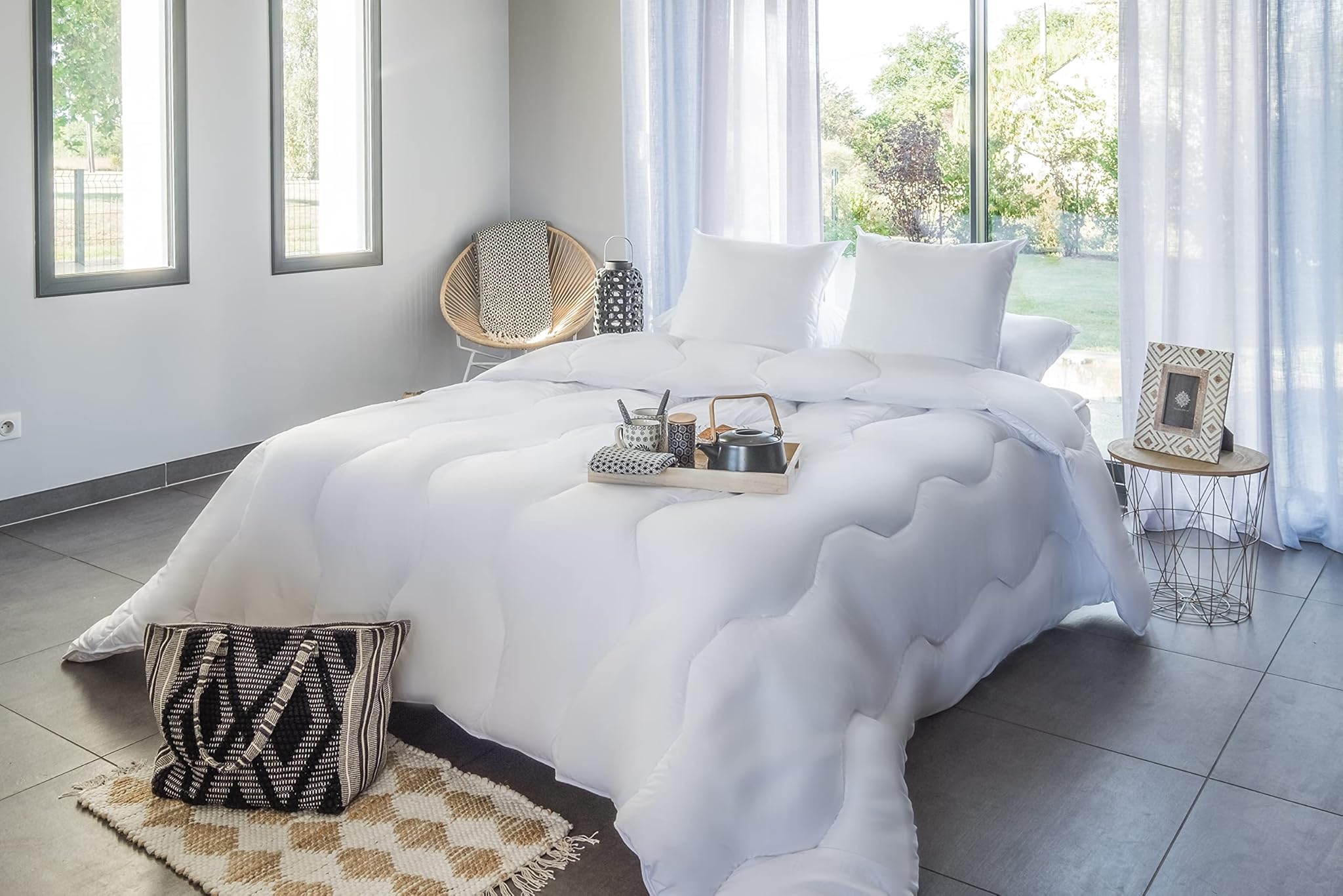 Blanrêve Trapunta Matrimoniale Anti Acari 260x240cm, Bianco