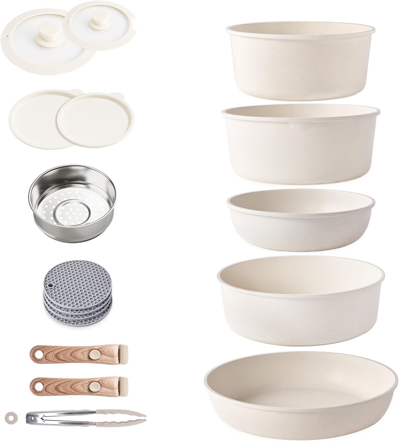 Riovarm Set Pentole Induzione con Manici Staccabili