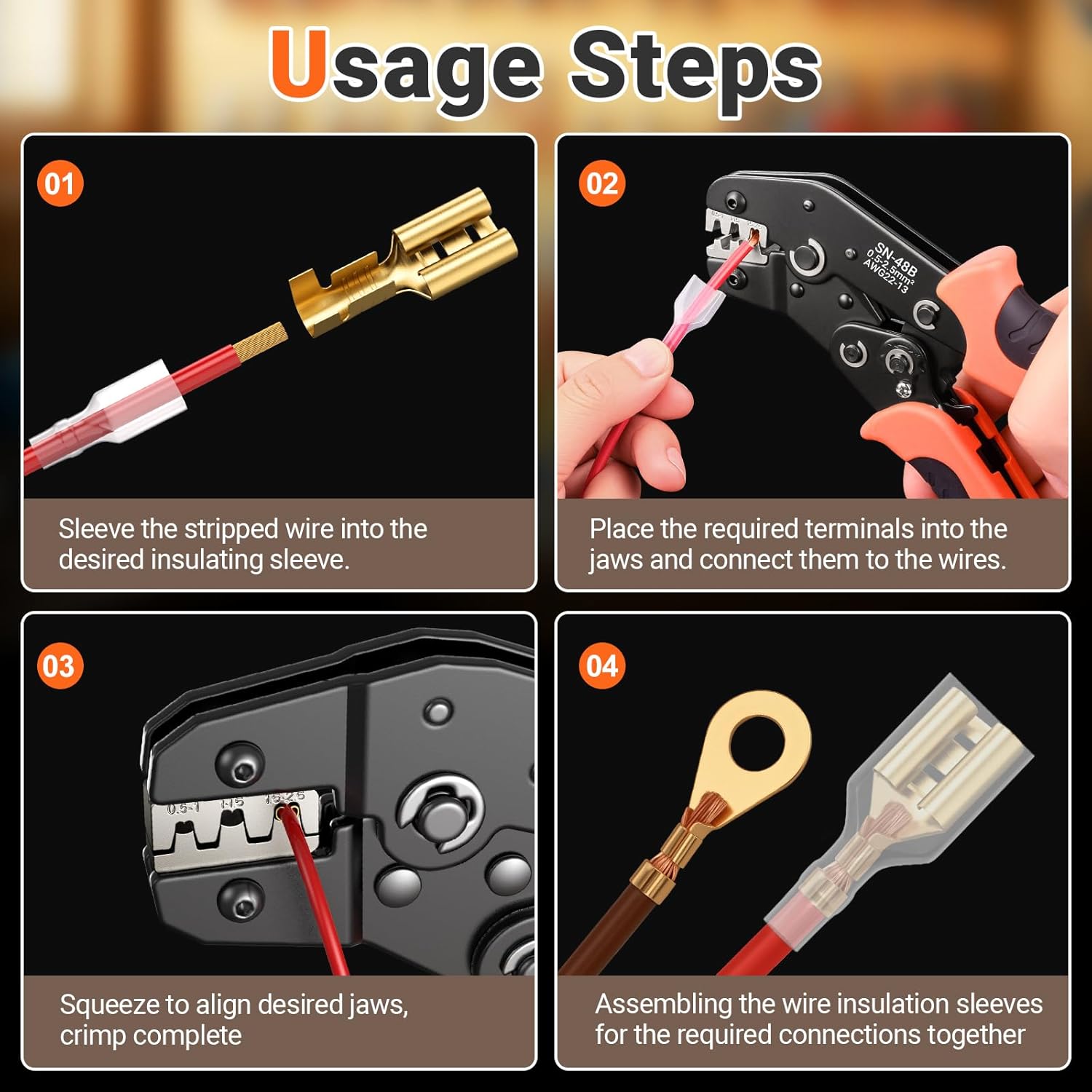 Kit Pinza Crimpatrice con 22 Tipi Capicorda Elettrici - immagine 6