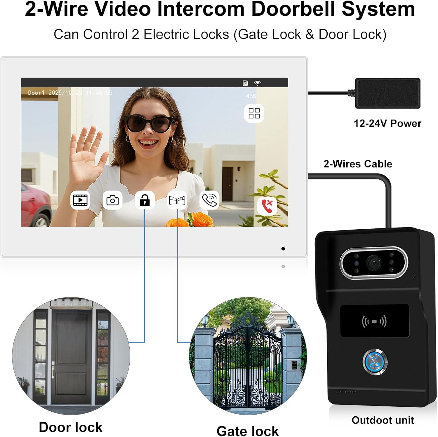 Kit Videocitofono 2 Fili Monofamiliare 1080p - immagine 4