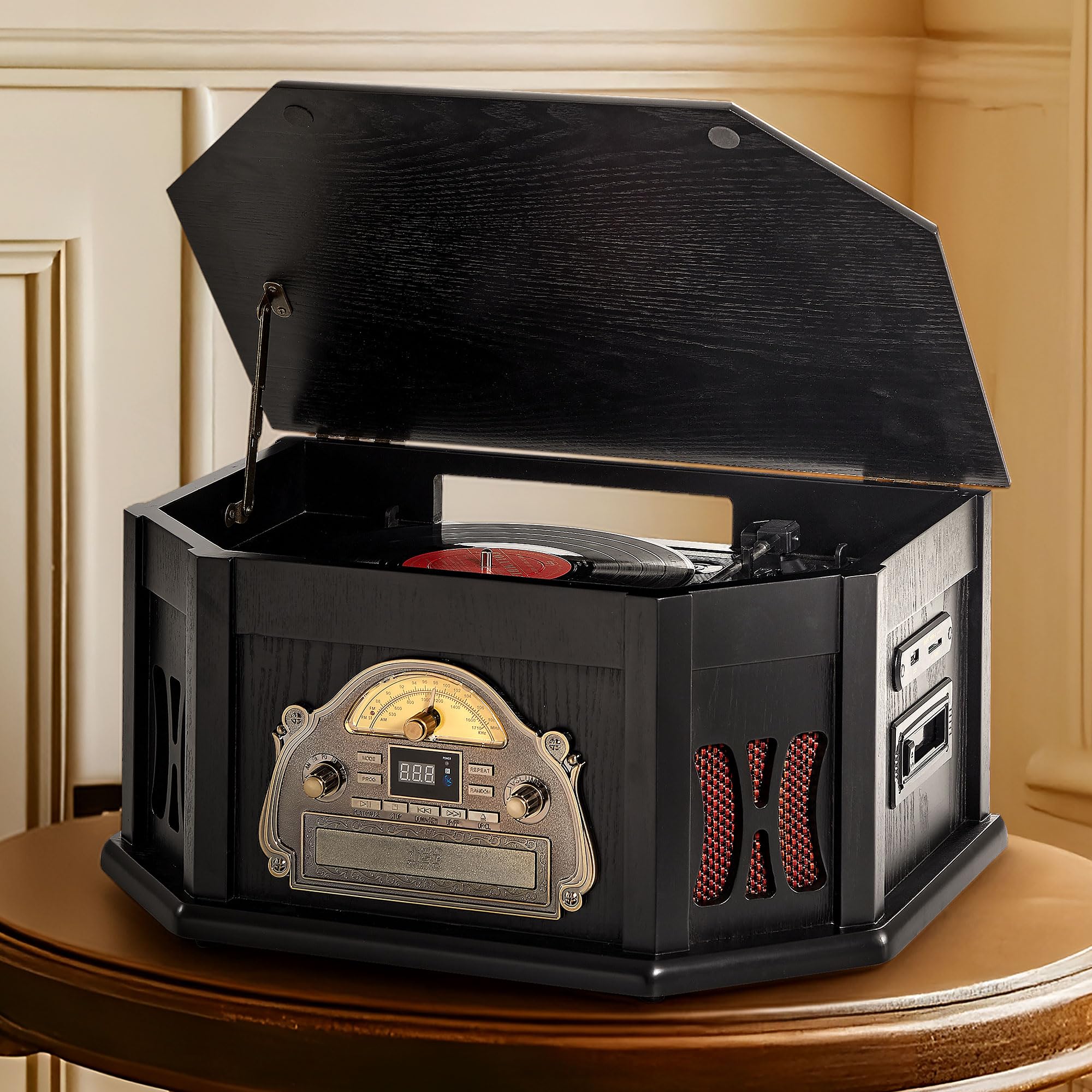 Orcc Giradischi 10 in 1 Nostalgico per Dischi in Vinile