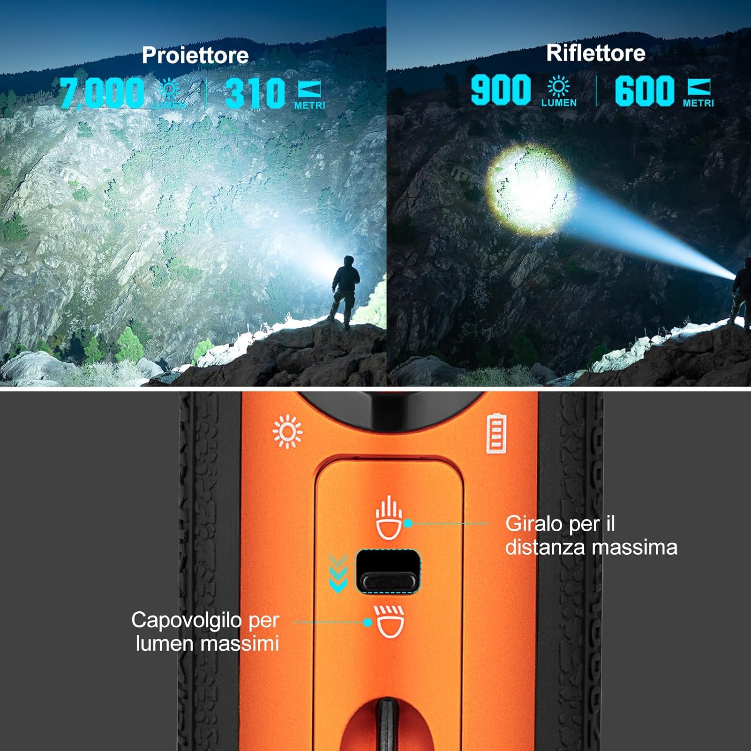 OLIGHT Marauder Mini - Torcia LED Professionale 7000 Lumen - immagine 3