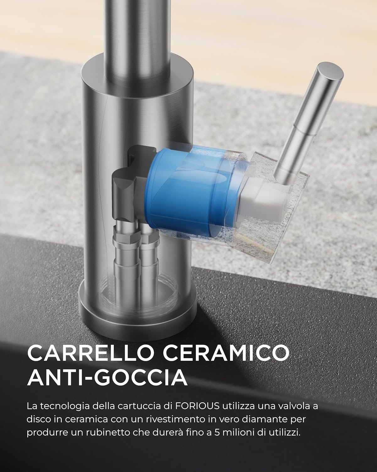 Forious Rubinetto Lavello Cucina con Doccetta Estraibile - immagine 4
