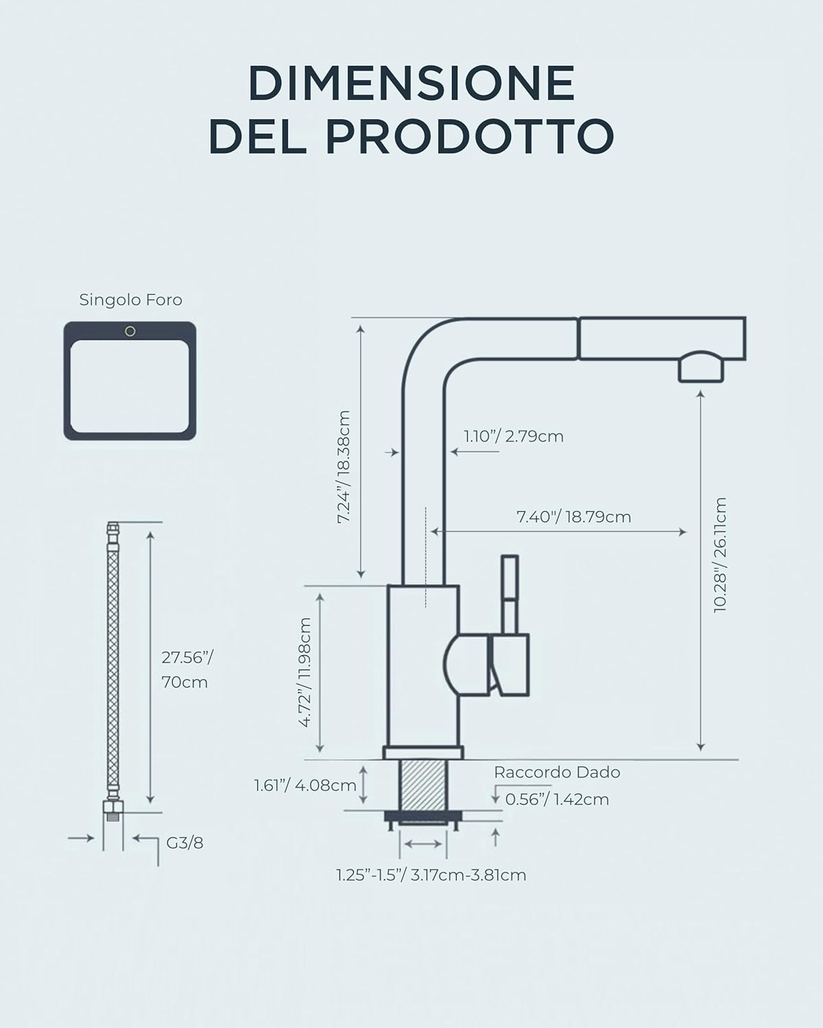 Forious Rubinetto Lavello Cucina con Doccetta Estraibile - immagine 5