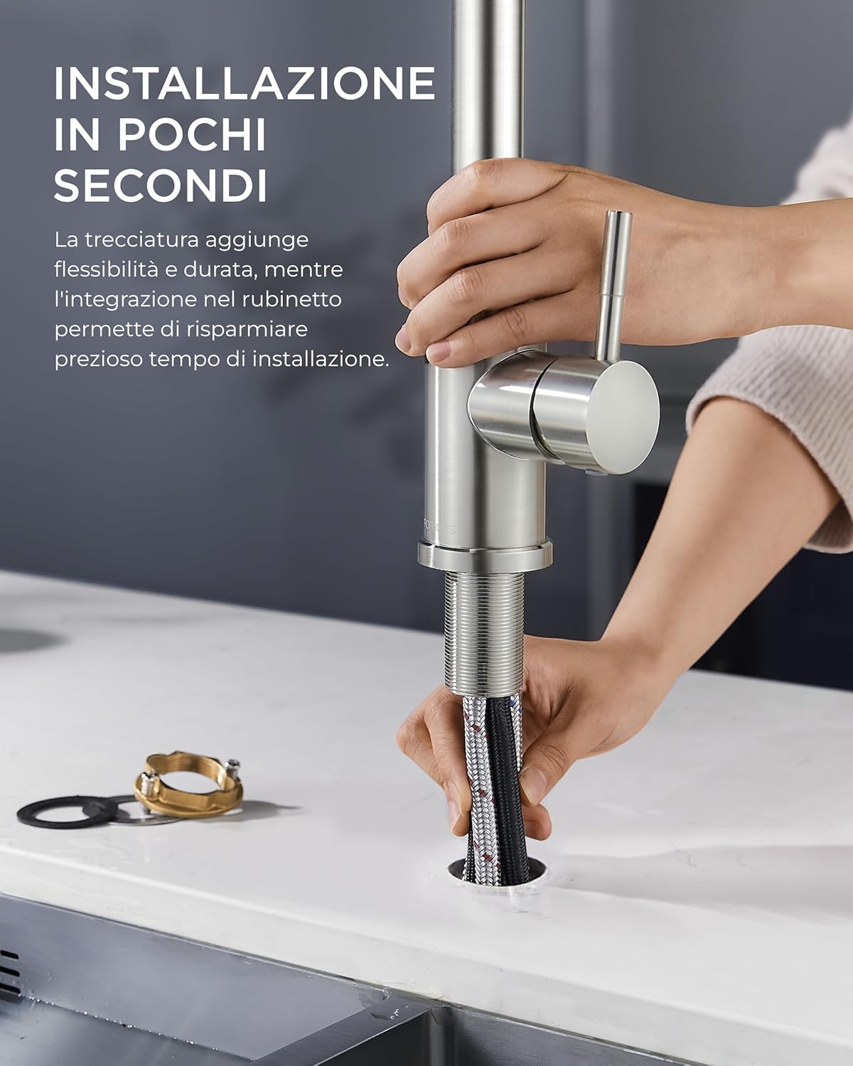 Forious Rubinetto Lavello Cucina con Doccetta Estraibile - immagine 6