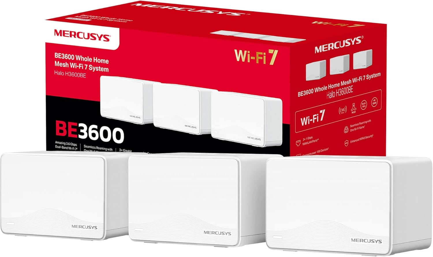 Mercusys Halo H3600BE (3-Pack) - Sistema Mesh Wi-Fi 3600 Mbps - immagine 1