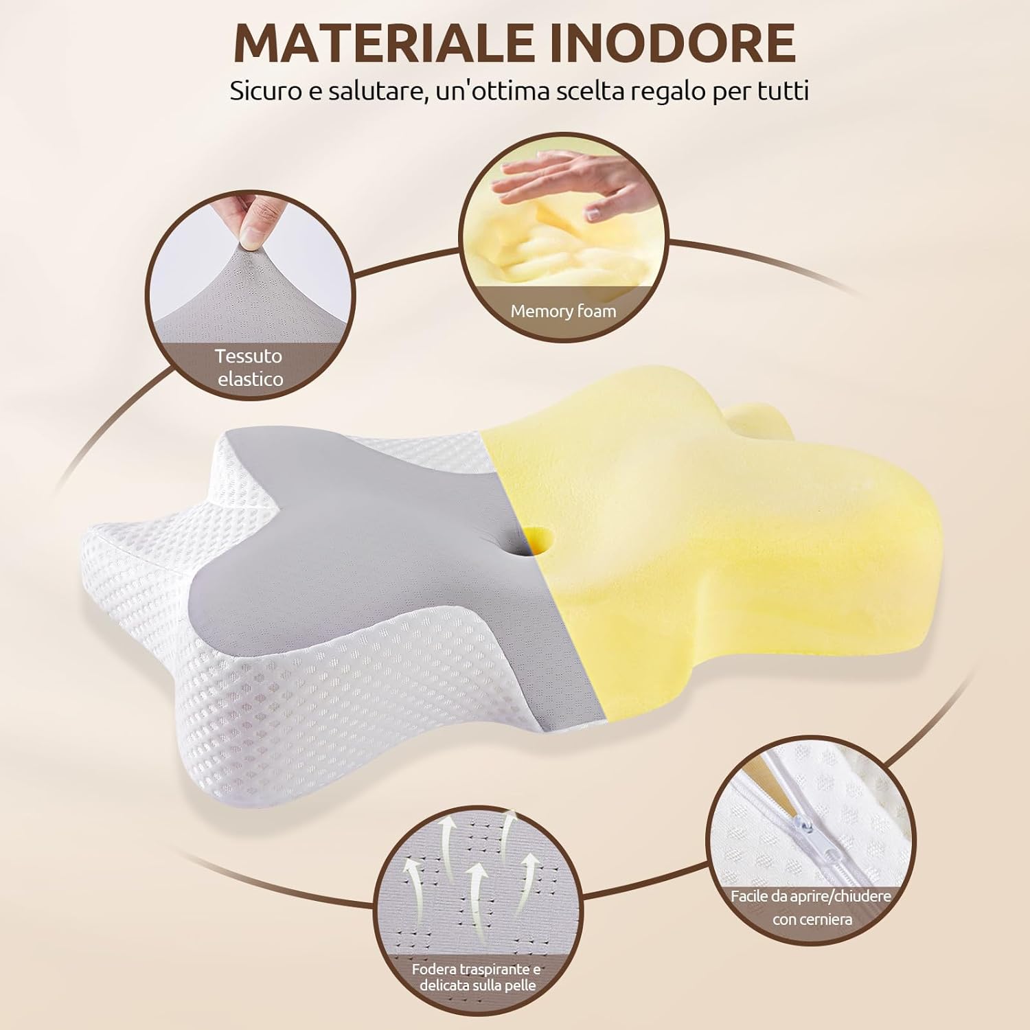 Donama Cuscino Cervicale Ergonomico 66x37x13cm - immagine 4