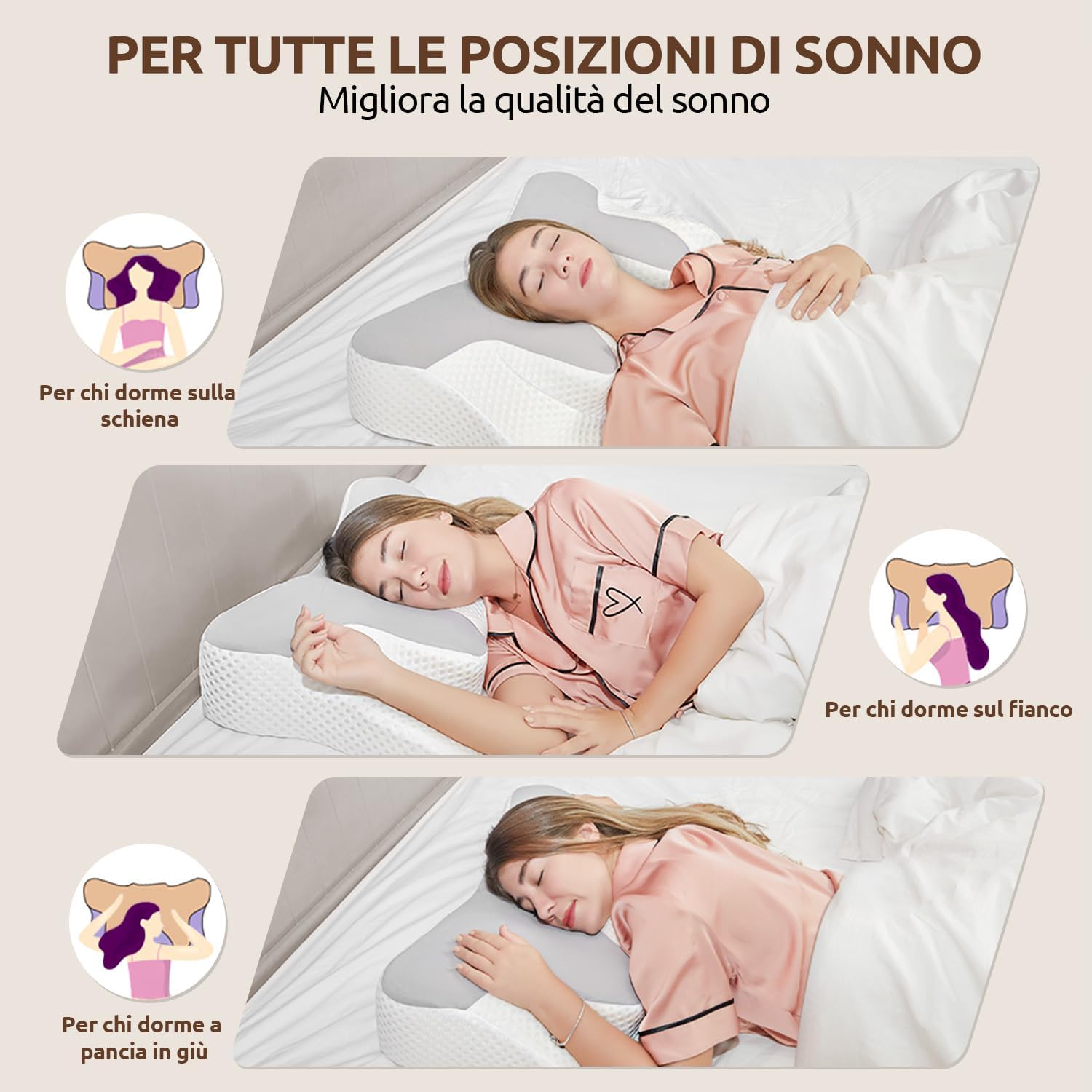 Donama Cuscino Cervicale Ergonomico 66x37x13cm - immagine 5