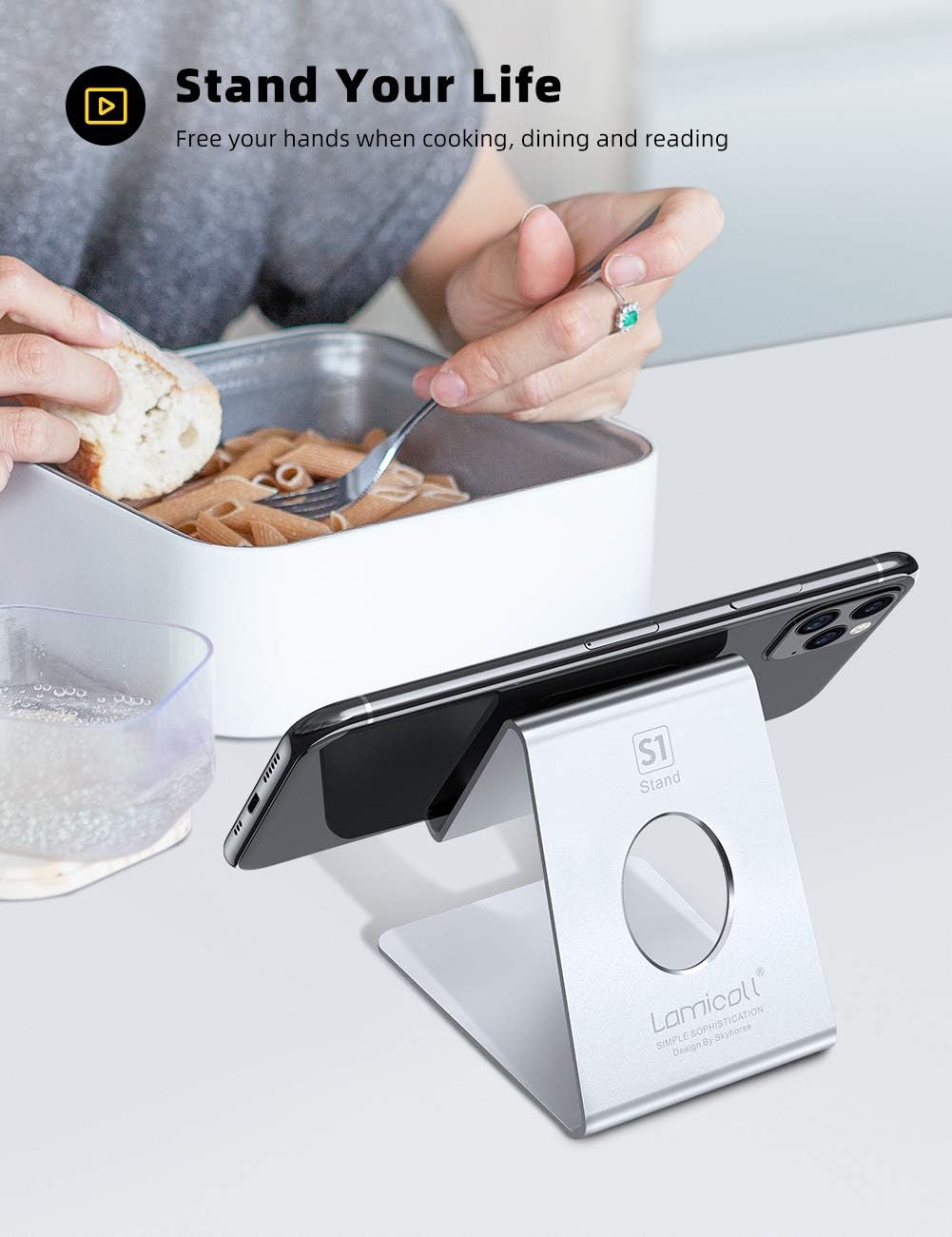 Lamicall Supporto Telefono Scrivania - Argento - immagine 2