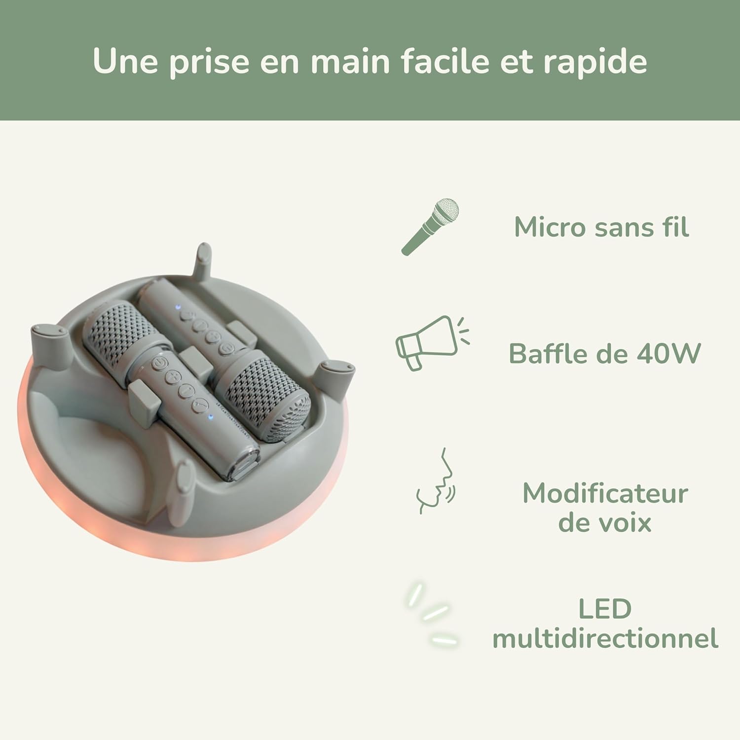 Kidywolf KIDYKARAOKE Draagbare Luidspreker met 2 microfoons - immagine 3