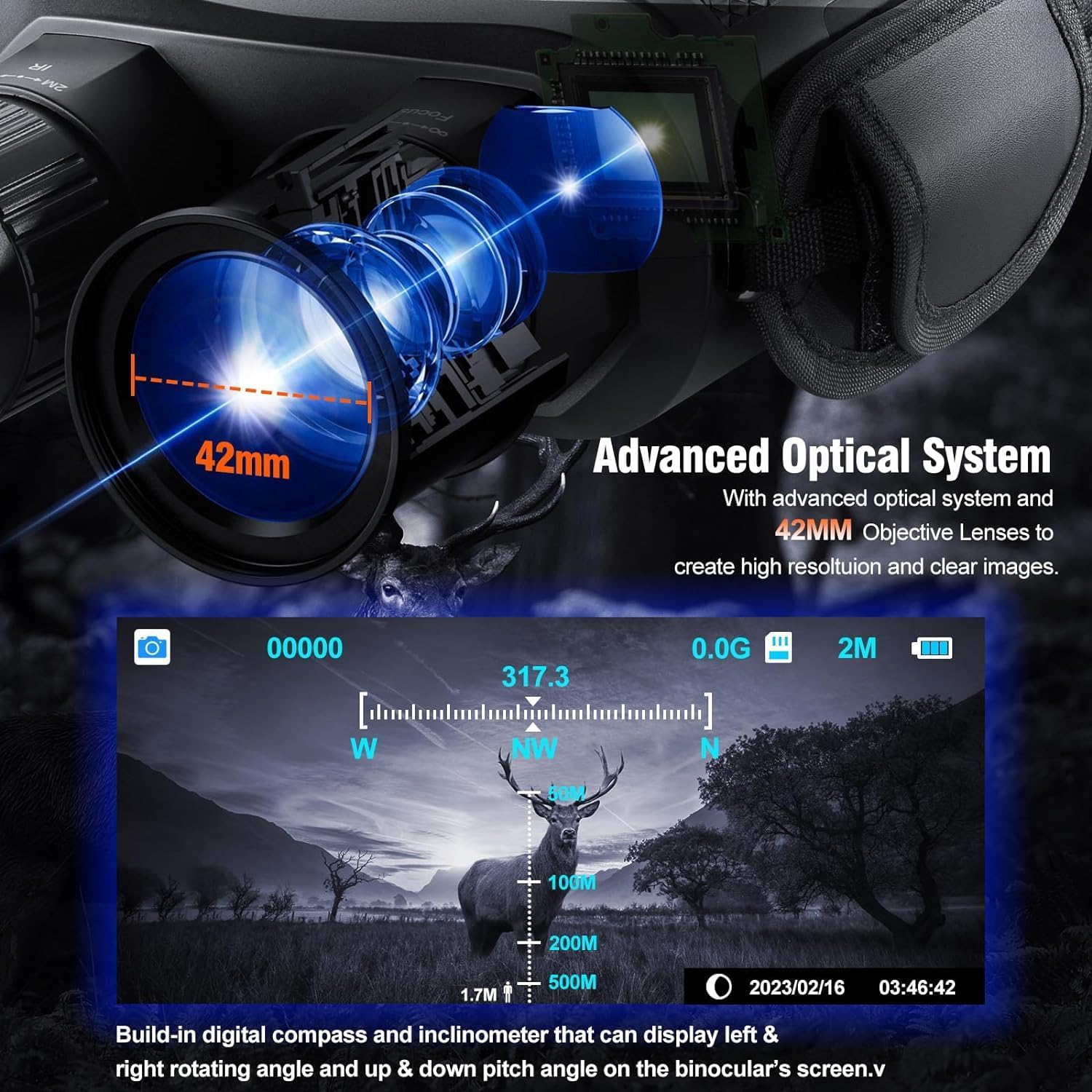 Binocolo Infrarossi Visione Notturna e Diurna 4K - immagine 5