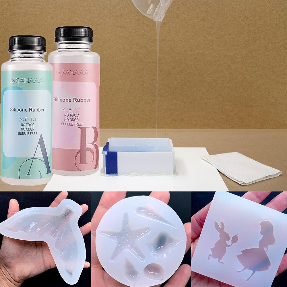 Sanaaa Kit Stampi in Silicone Liquido Trasparente 4kg - immagine 3