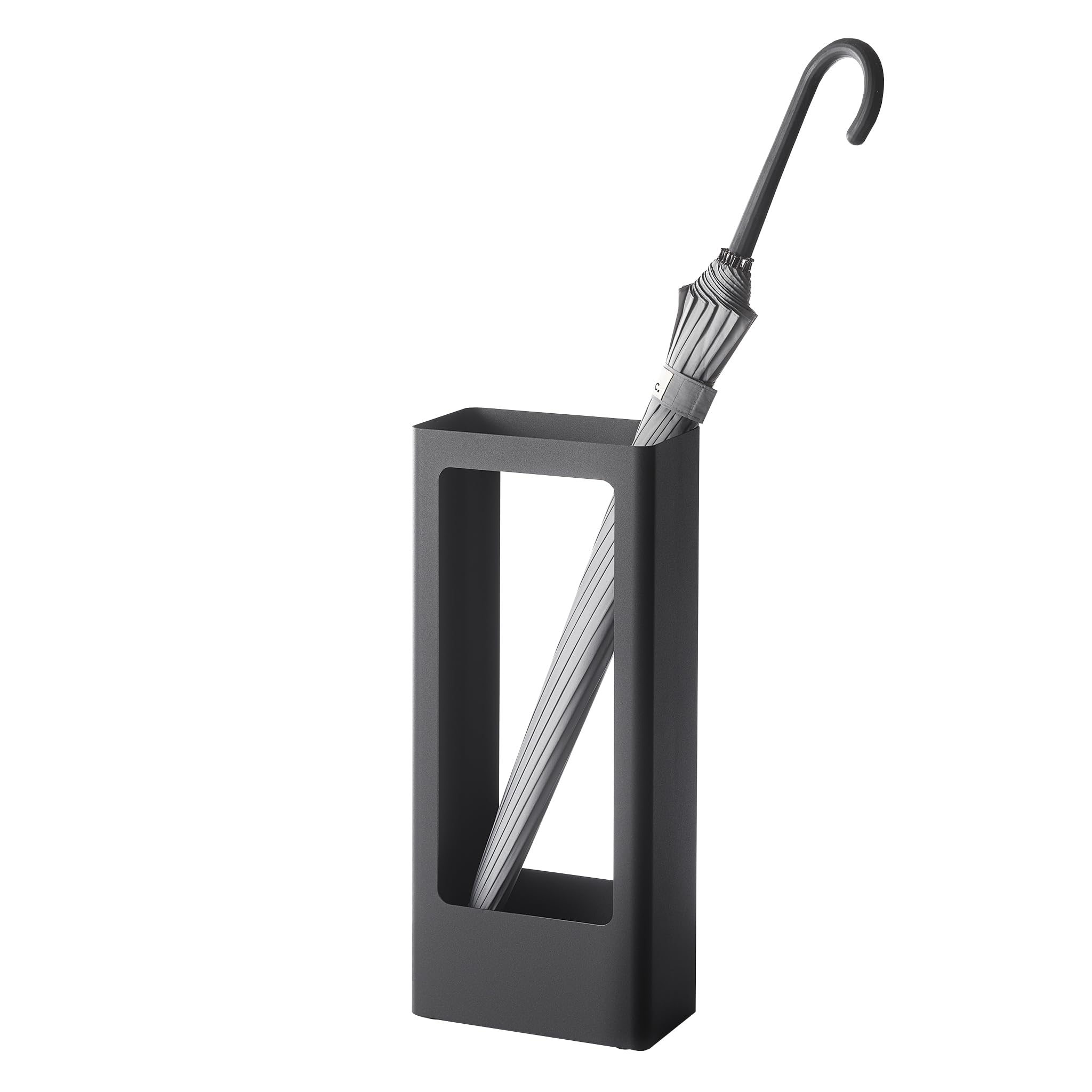 Yamazaki 4929 TOWER Slim Umbrella Stand, black, Steel/Silicone, 22 x 12 x 50 cm