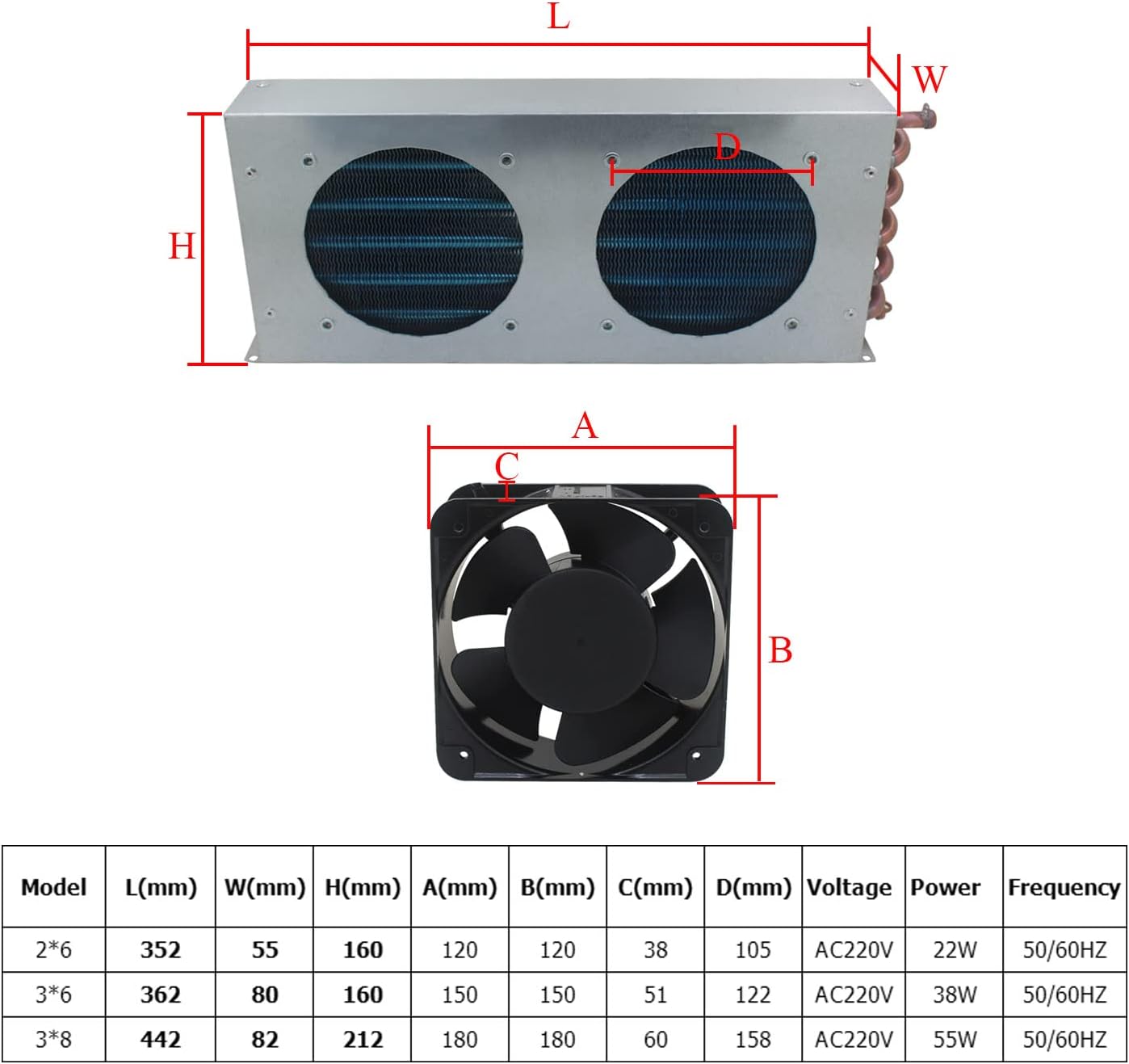 Condensatore ad Aria per Refrigerazione Evaporatore - immagine 3