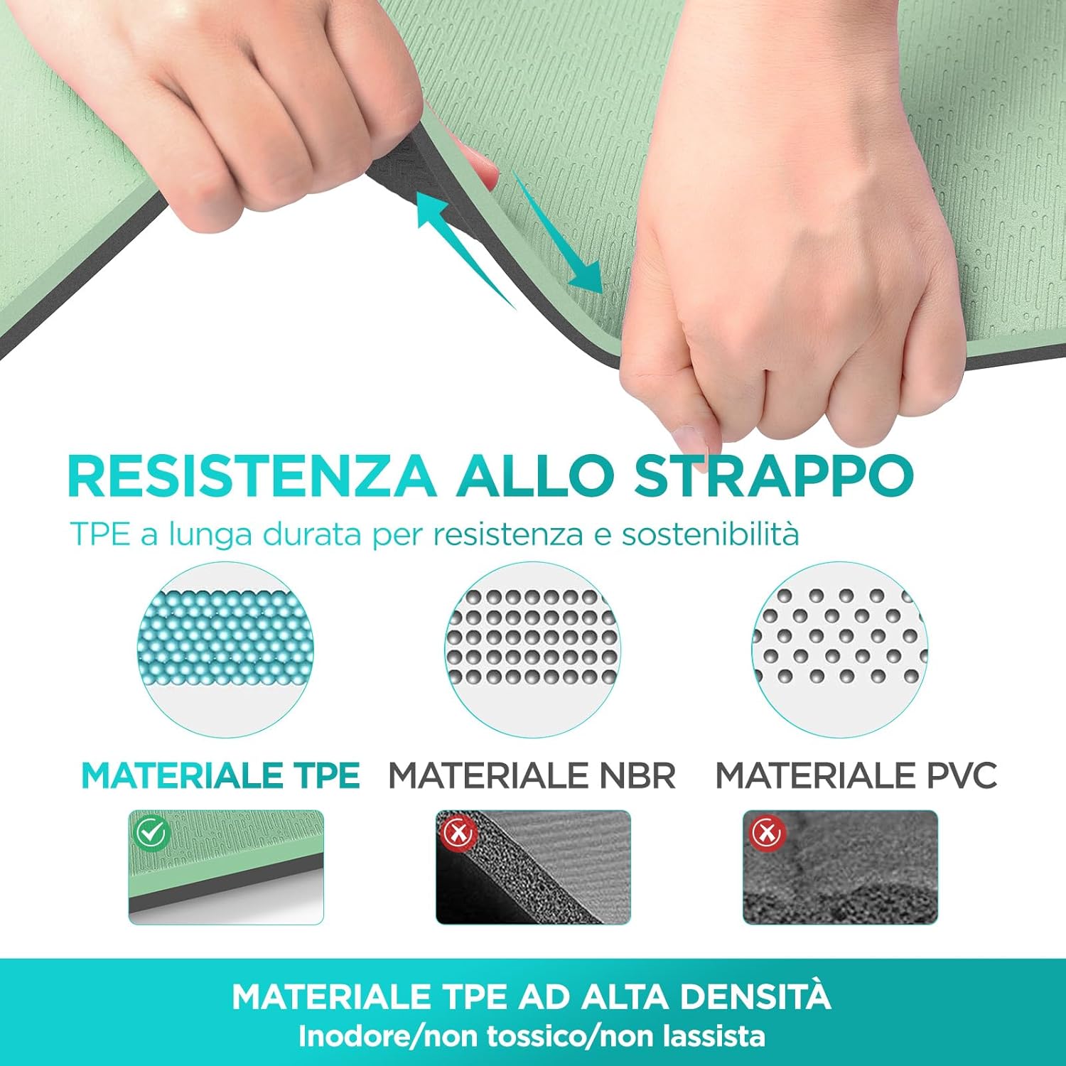 Outdouse Tappetino Yoga TPE Antiscivolo 183x61cm - immagine 4