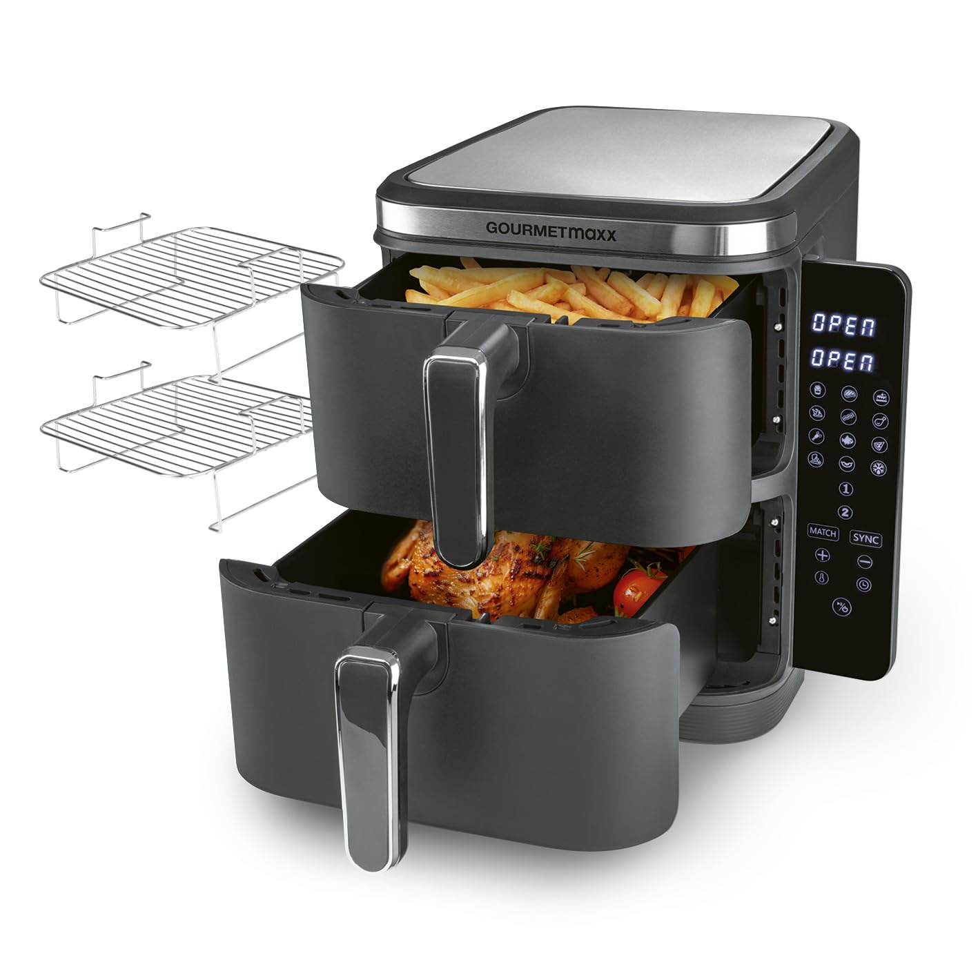 GOURMETmaxx FryUp Friggitrice ad Aria Calda Verticale 10L