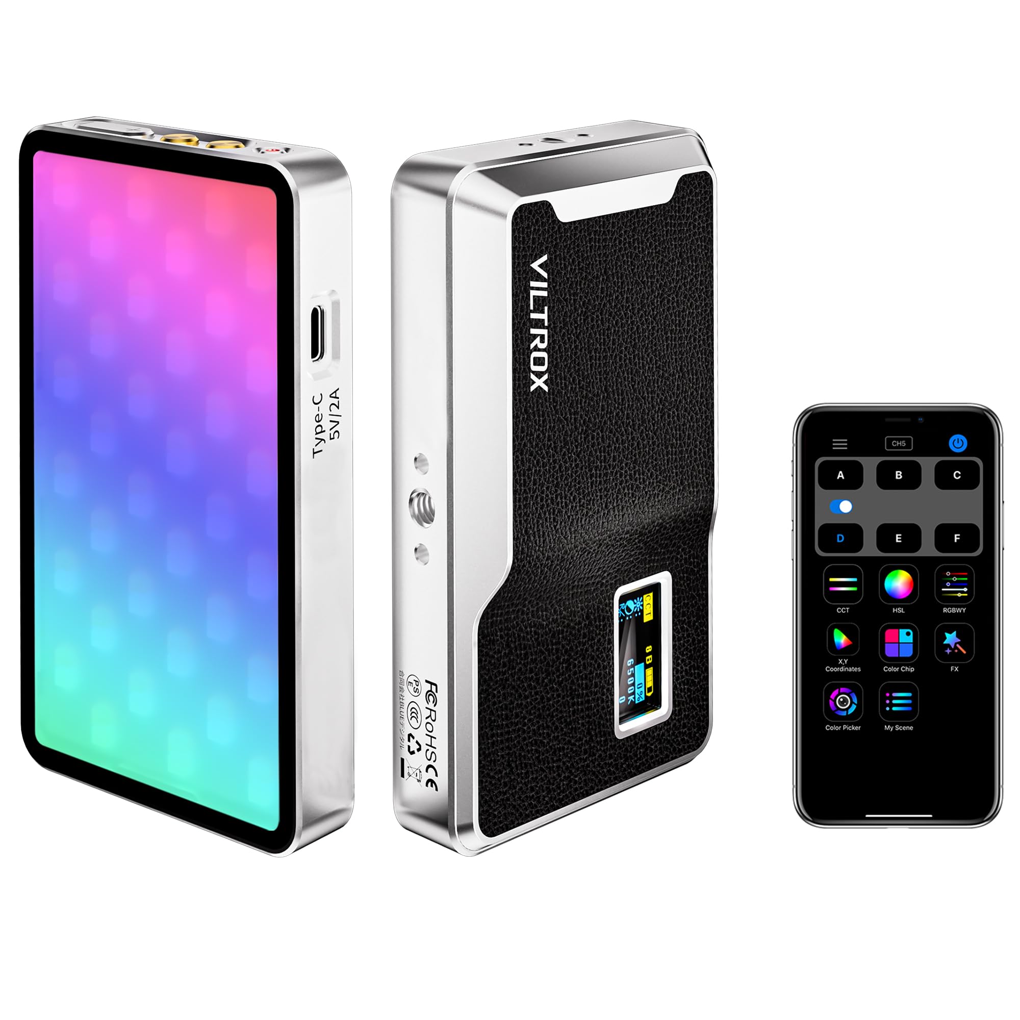 Viltrox Retro 08X - Luce LED RGB 6000mAh per Fotocamera