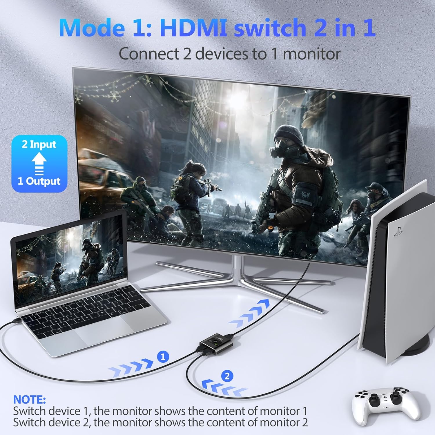 Switch HDMI Bidirezionale 4K@60Hz in Alluminio - immagine 4