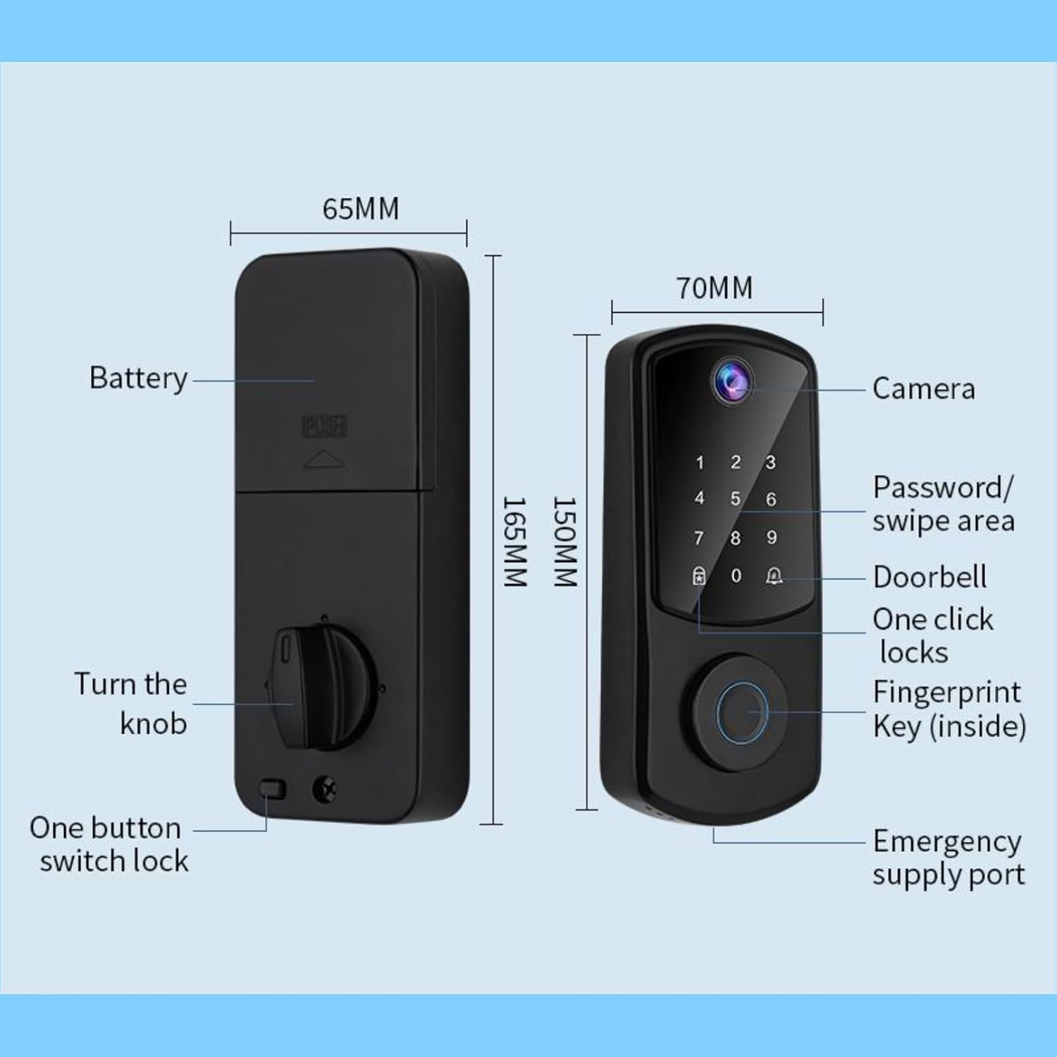 Aloveh Serratura Smart WiFi Impronta Digitale - immagine 5