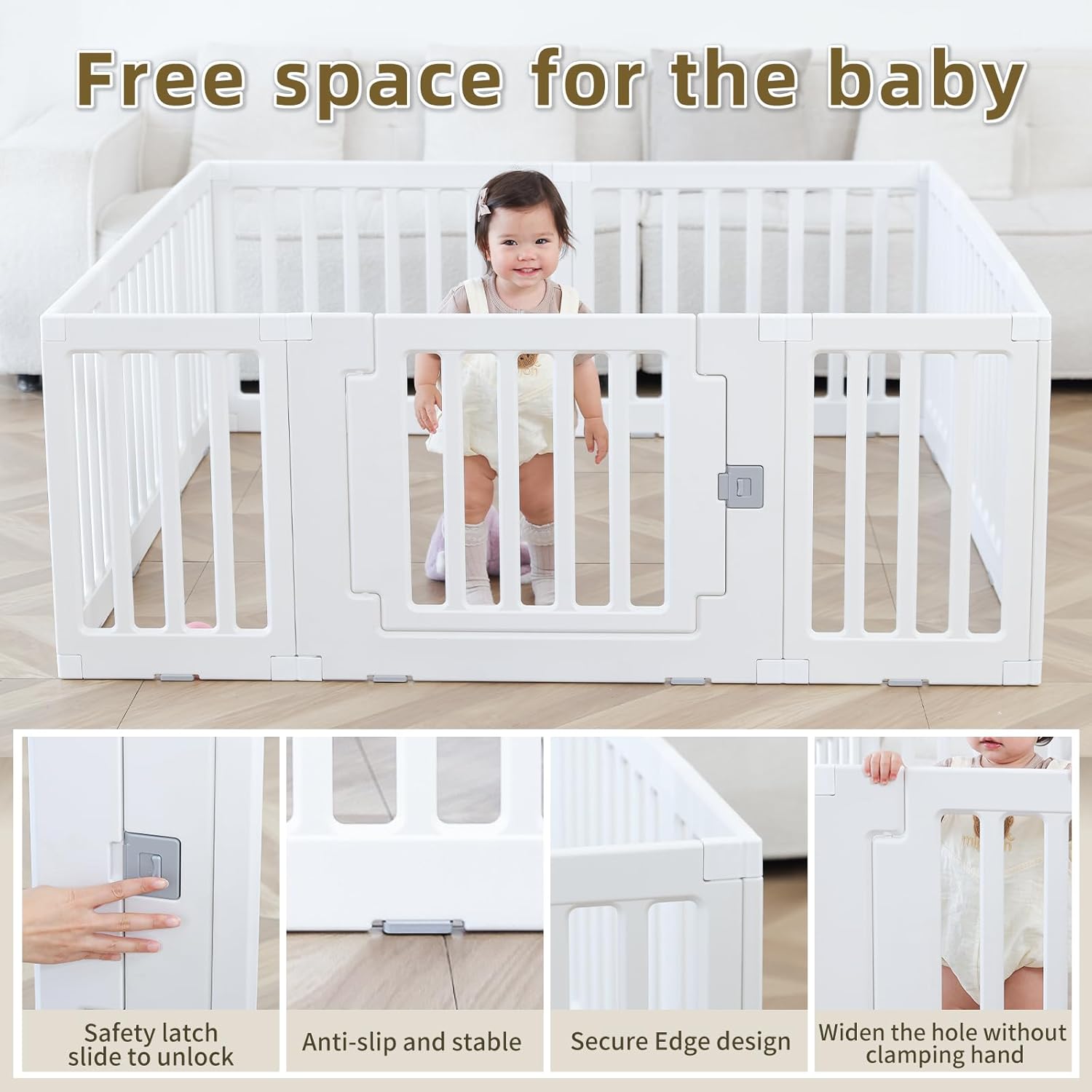 Gupamiga Box per Bambini Recinto Sicurezza 150x150 cm - immagine 4