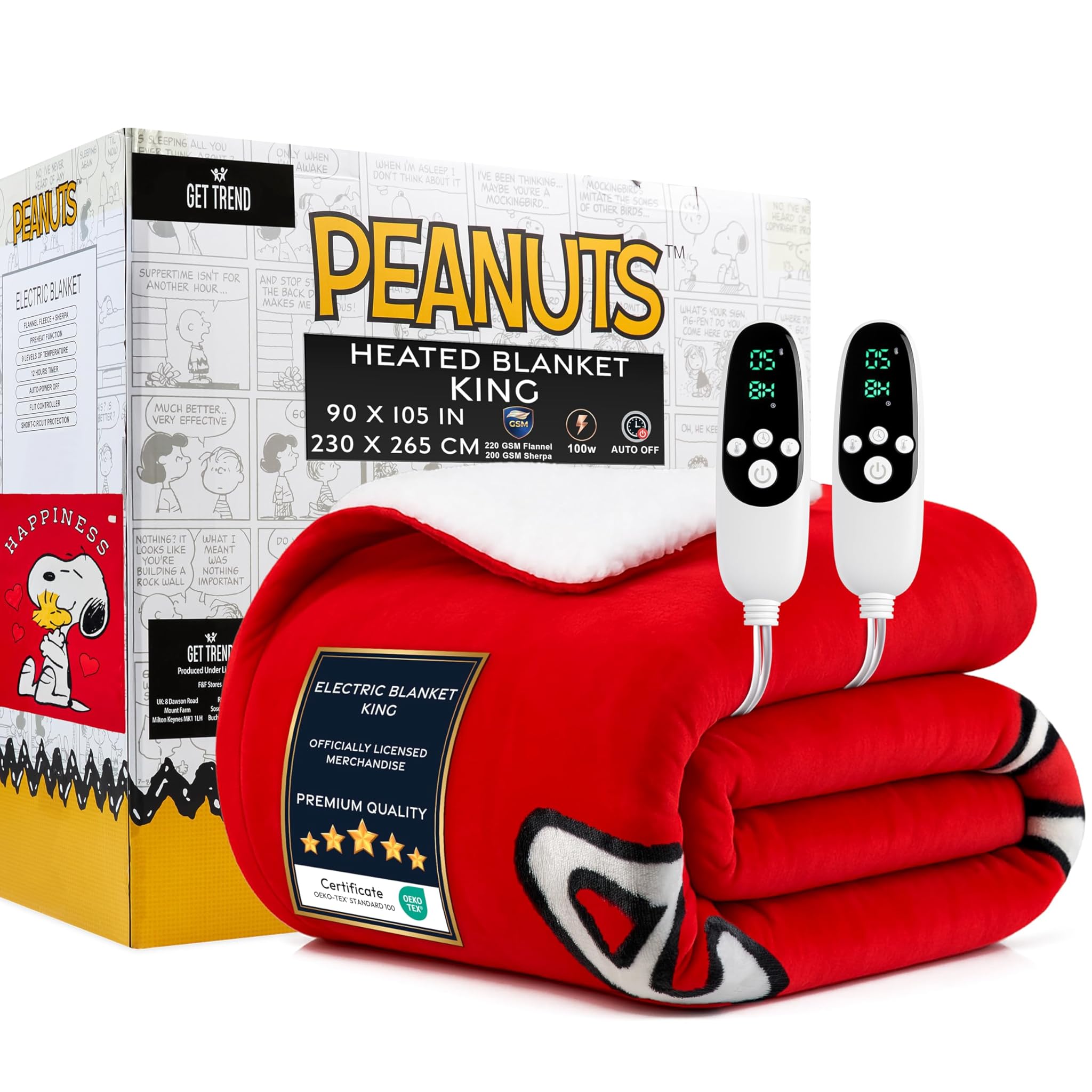 Get Trend Peanuts Snoopy Coperta Elettrica King Size