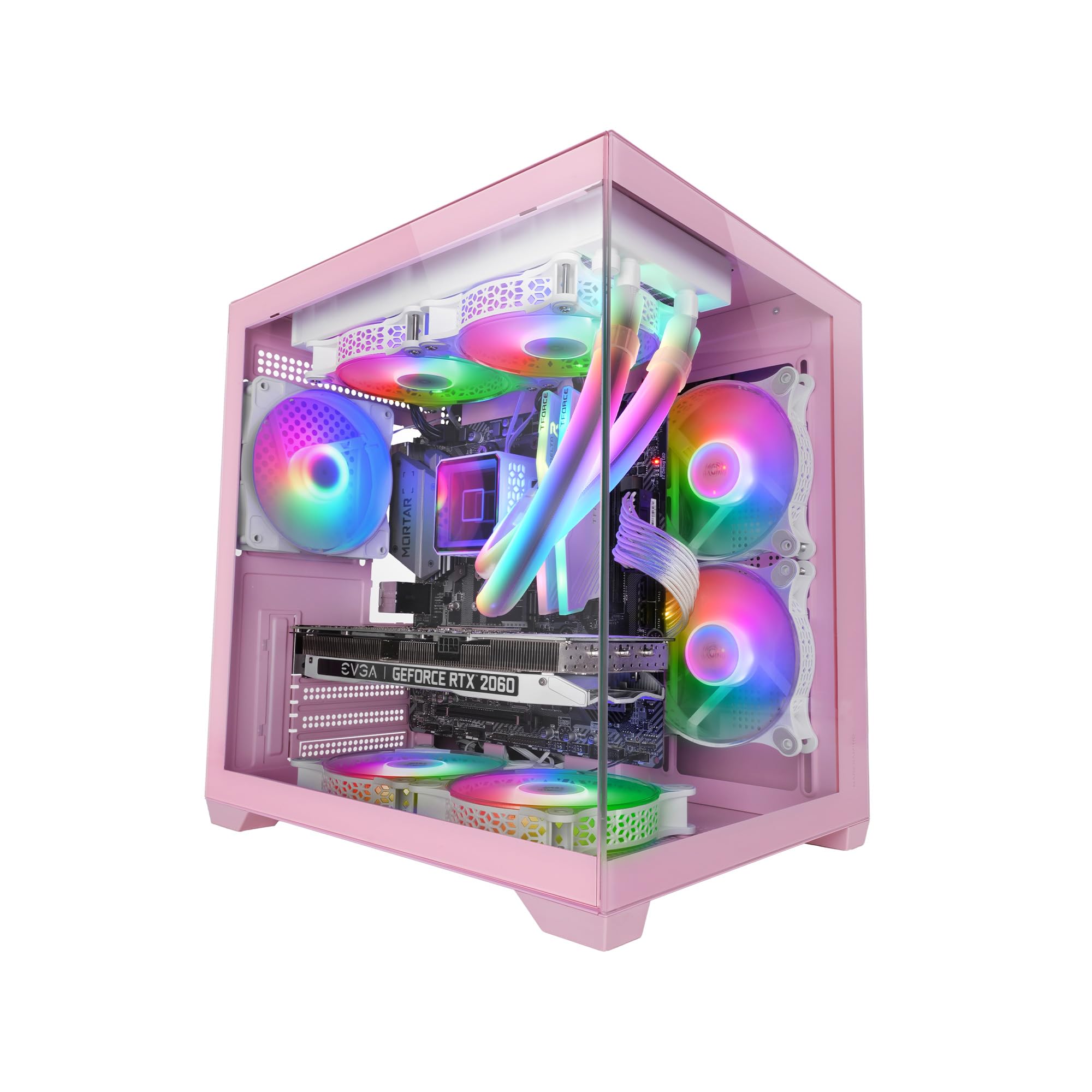 Mars Gaming MC-VIEW2 - Case Gaming MicroATX, Rosa