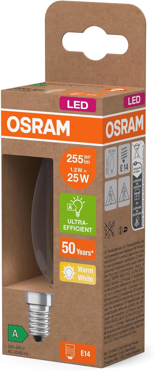 Osram Lampada LED Mini-Sferica E14 1.2W 2700K - immagine 3