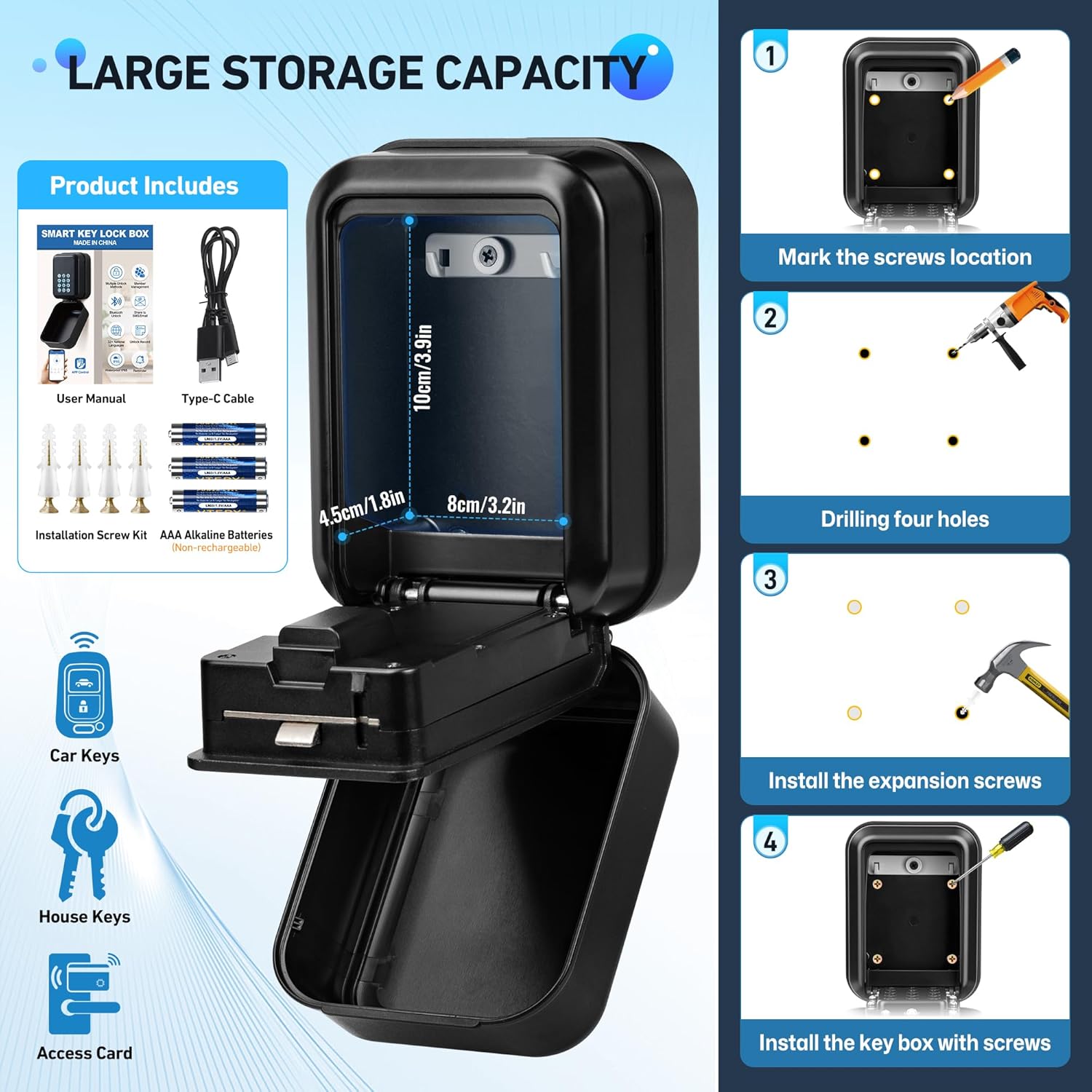 Cassetta di Sicurezza per Chiavi Esterno Impermeabile - immagine 6