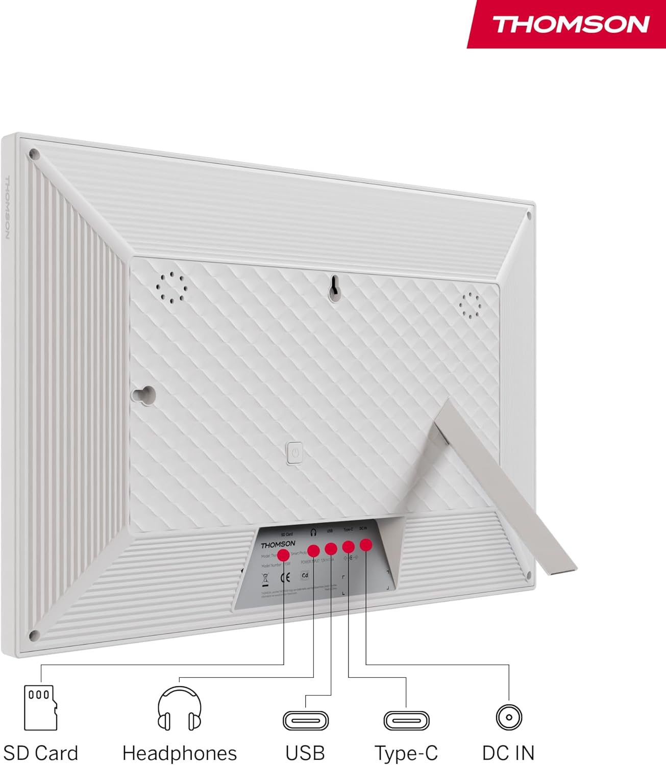 Thomson Cornice Digitale 15" Full HD IPS Touch, Bianco - immagine 4