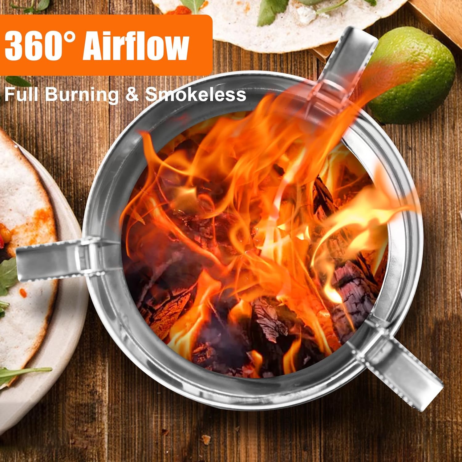 Braciere Senza Fumo Portatile in Acciaio Inossidabile - immagine 5