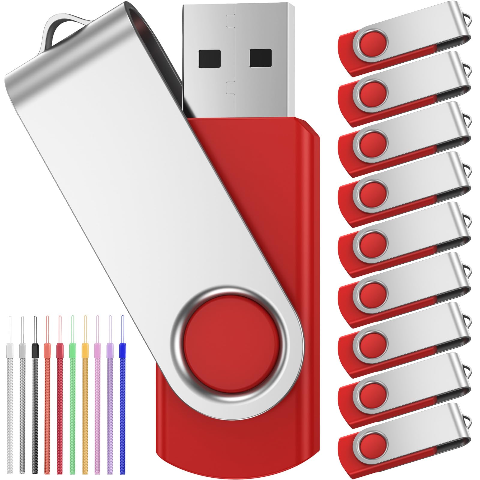 Febniscte Chiavetta USB 32 GB 10 Pezzi, Rosso