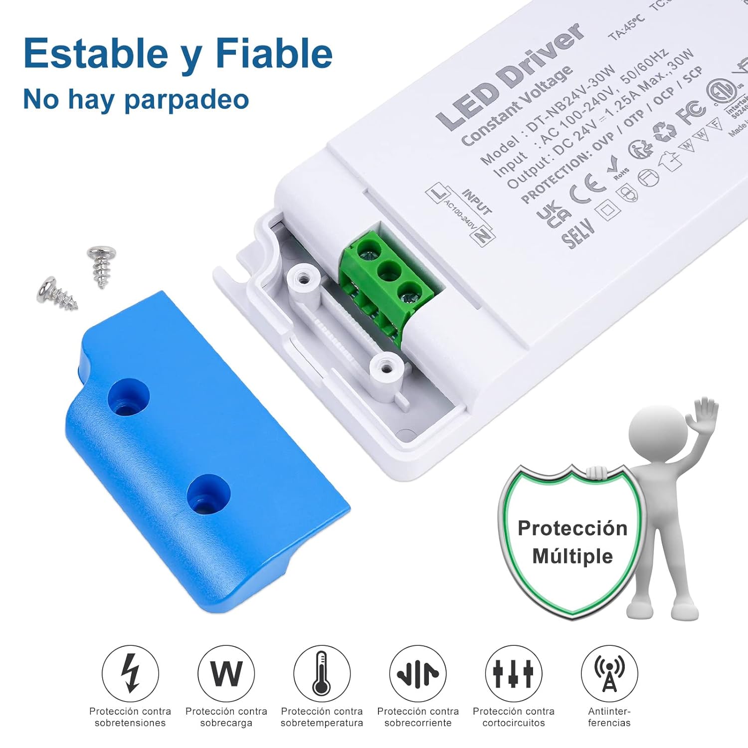 Varicart Trasformatore LED 24V 30W Ultra Sottile - immagine 3