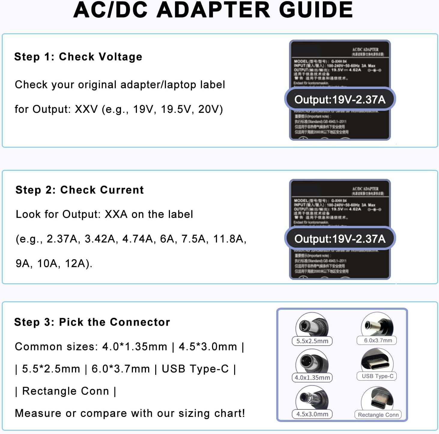 XITAIAN Alimentatore 20V 19A 380W (Rectangle Connector) - immagine 7