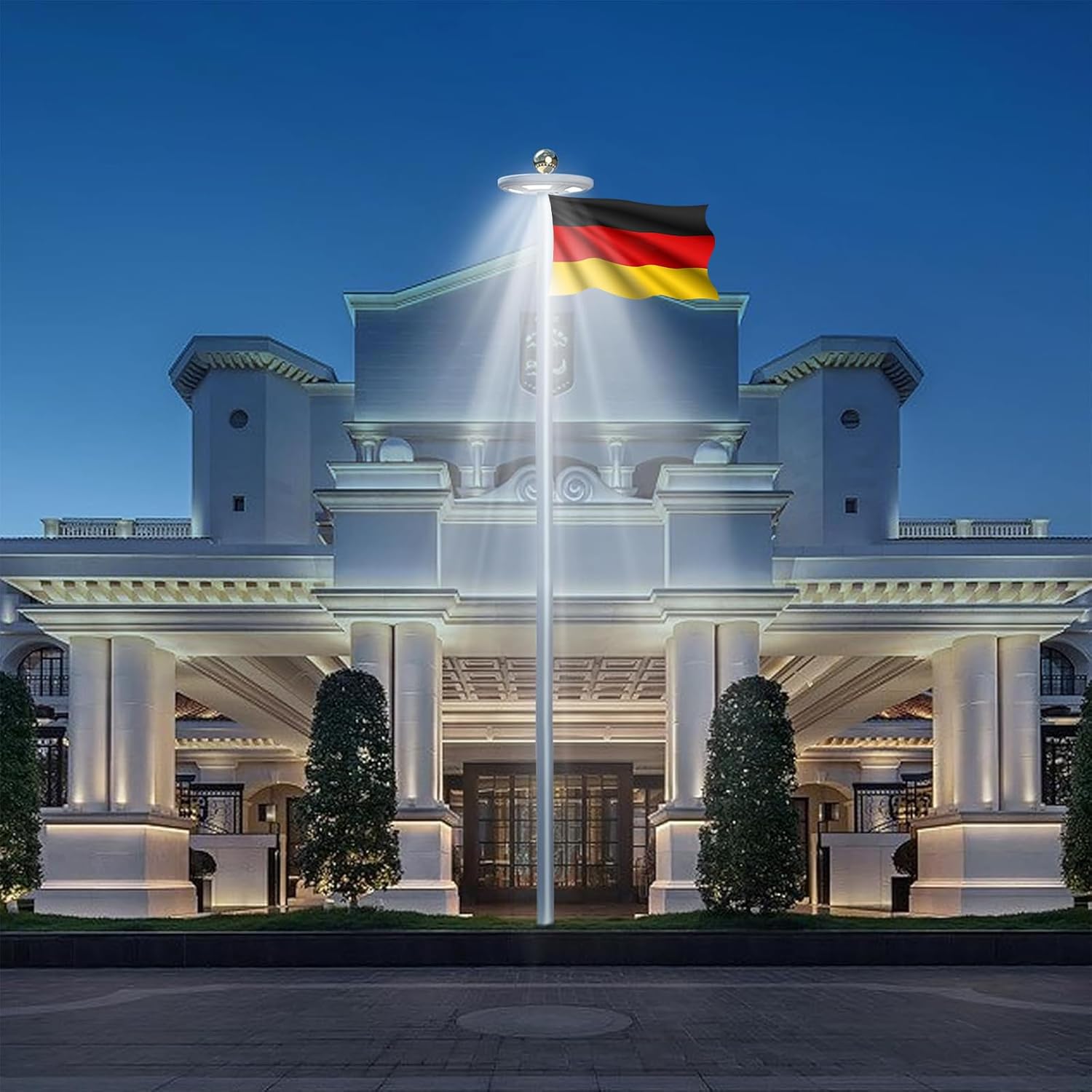 Lixada 128 LED Solar Flagpole Light Impermeabile - immagine 3