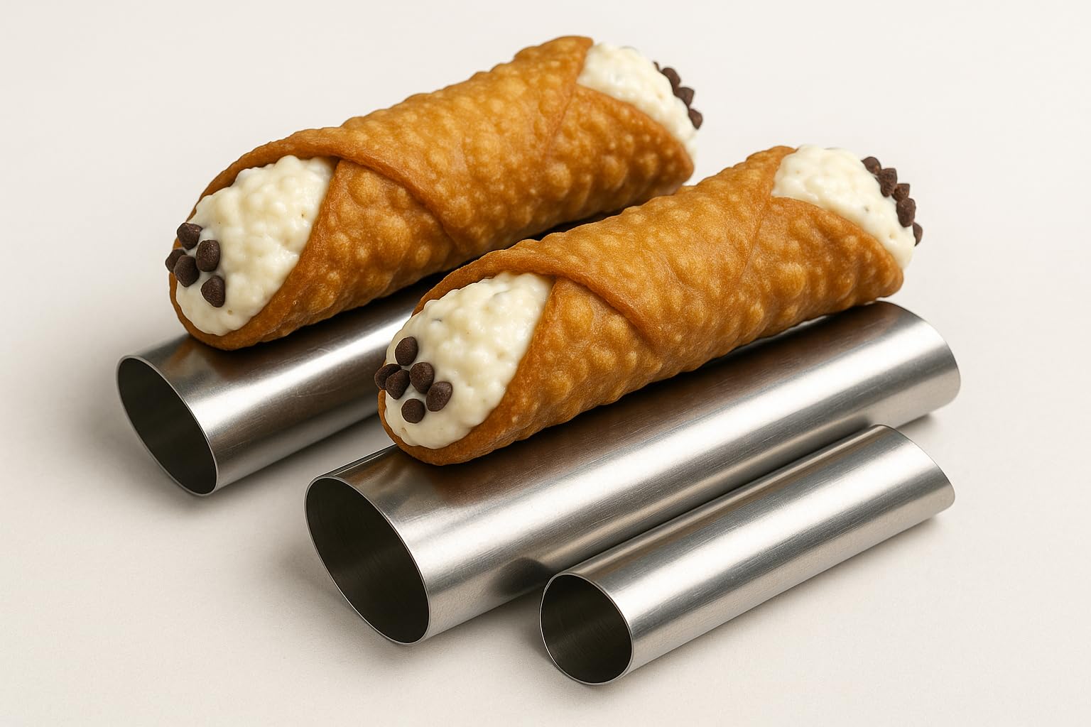 Set 3 Cannelli per Cannoli Siciliani in Acciaio Inox – 13 cm x 2,6 cm – Stampi per Dolci e Pasticceria