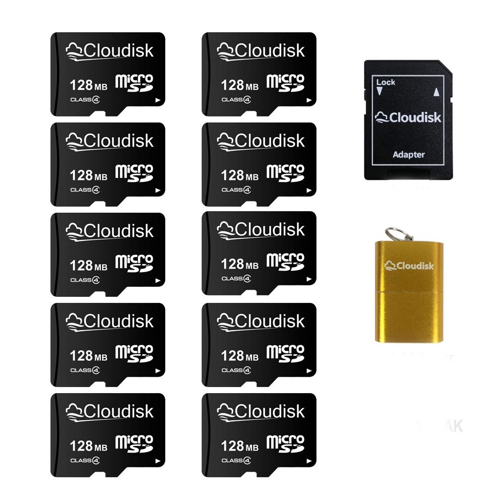 10 Pack Micro SD Card 128MB con Adattatore