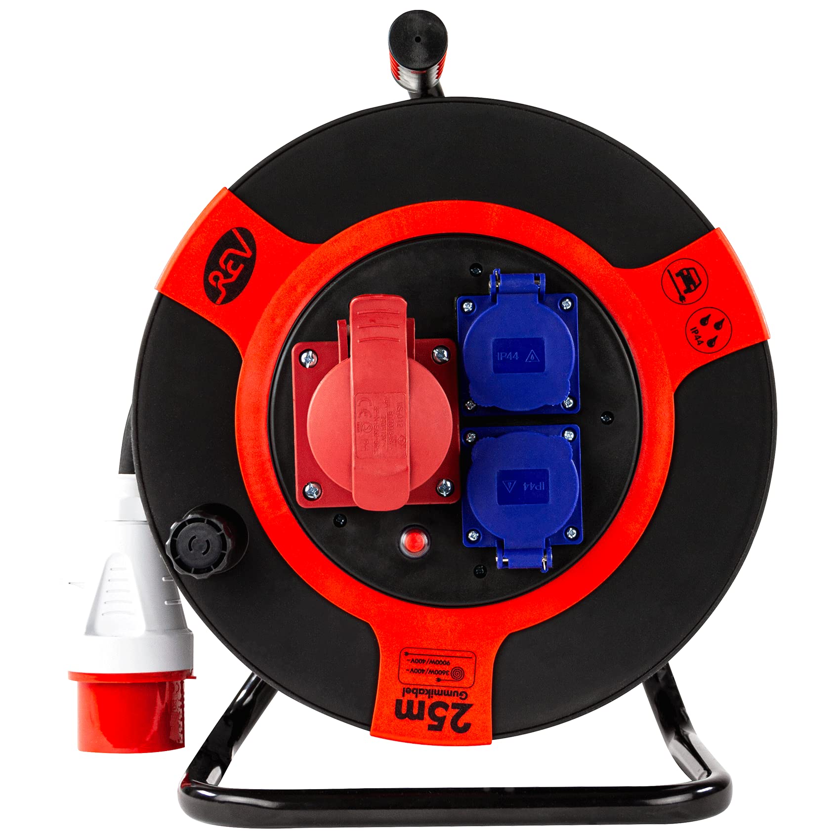 Rev Avvolgicavo EX 25m H07RN IP44 9000W, Rosso