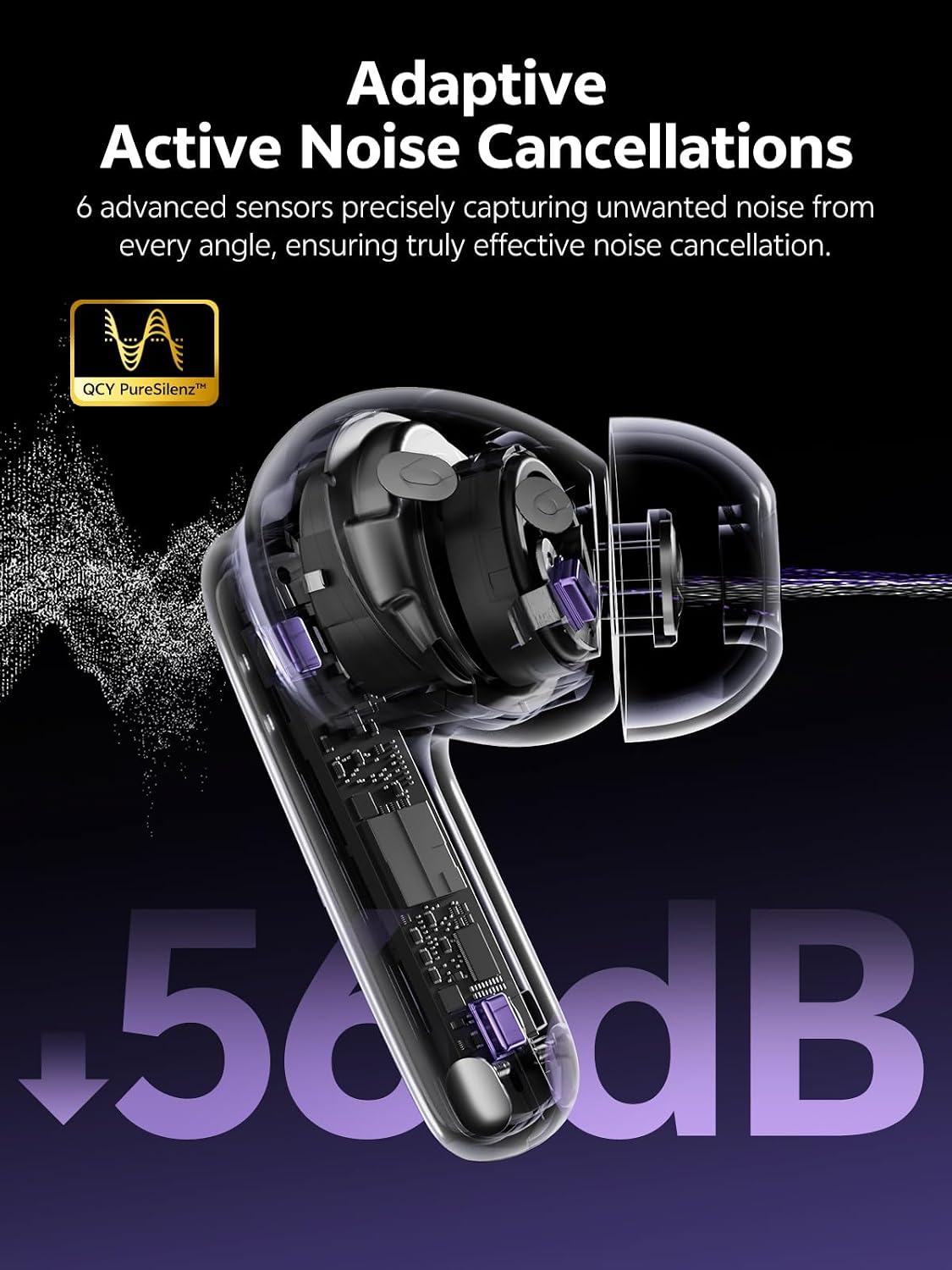 QCY MeloBuds N70 Auricolari Bluetooth Wireless,Cancellazione Attiva del ...